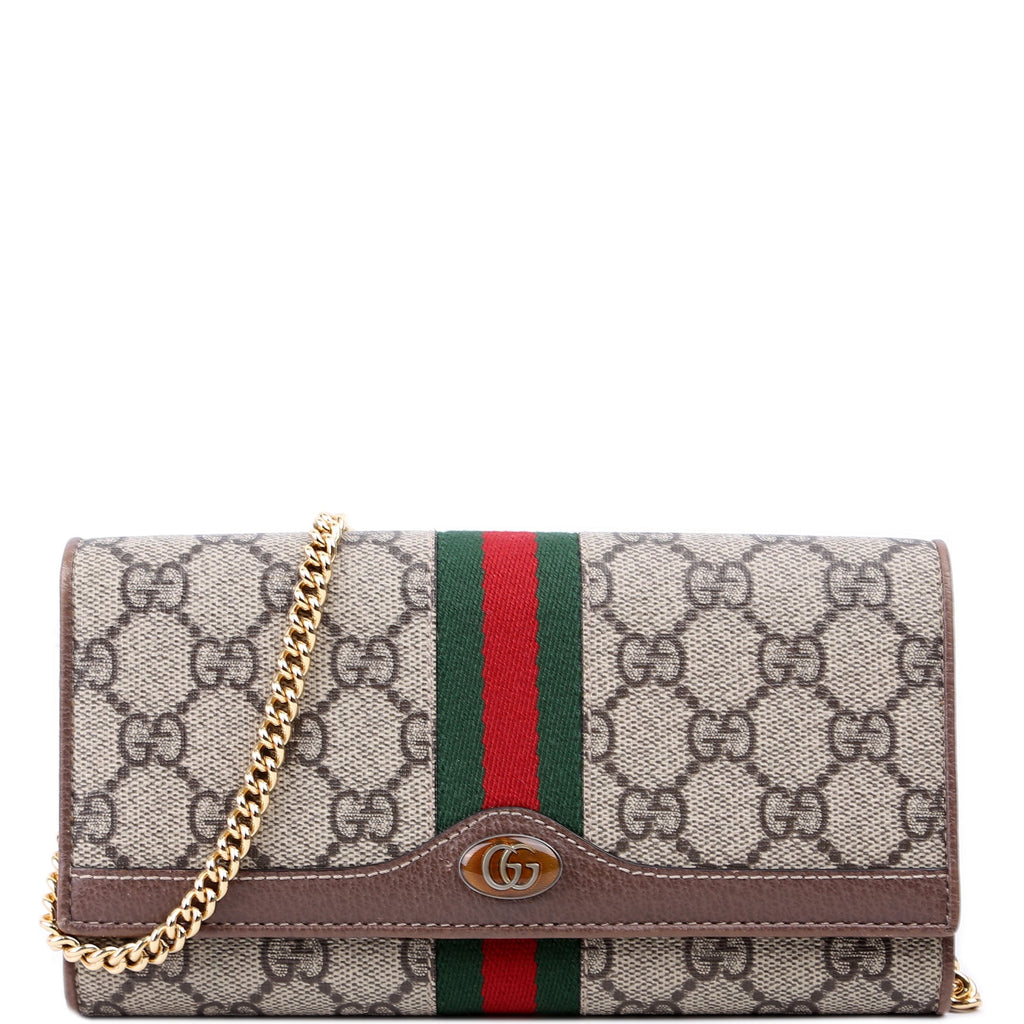 546592 Ophidia GG Supreme Chain Wallet Brown