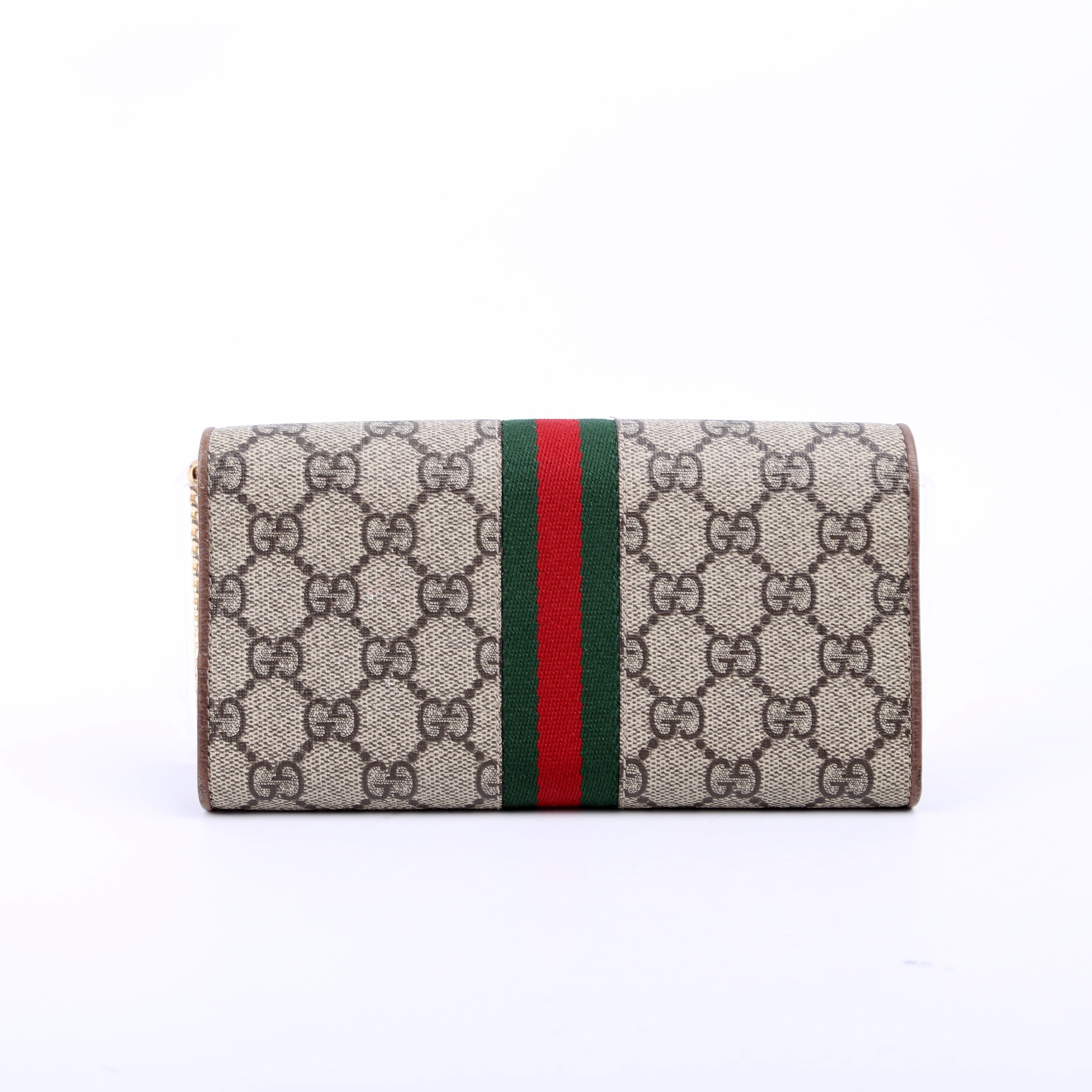 546592 Ophidia GG Supreme Chain Wallet Brown