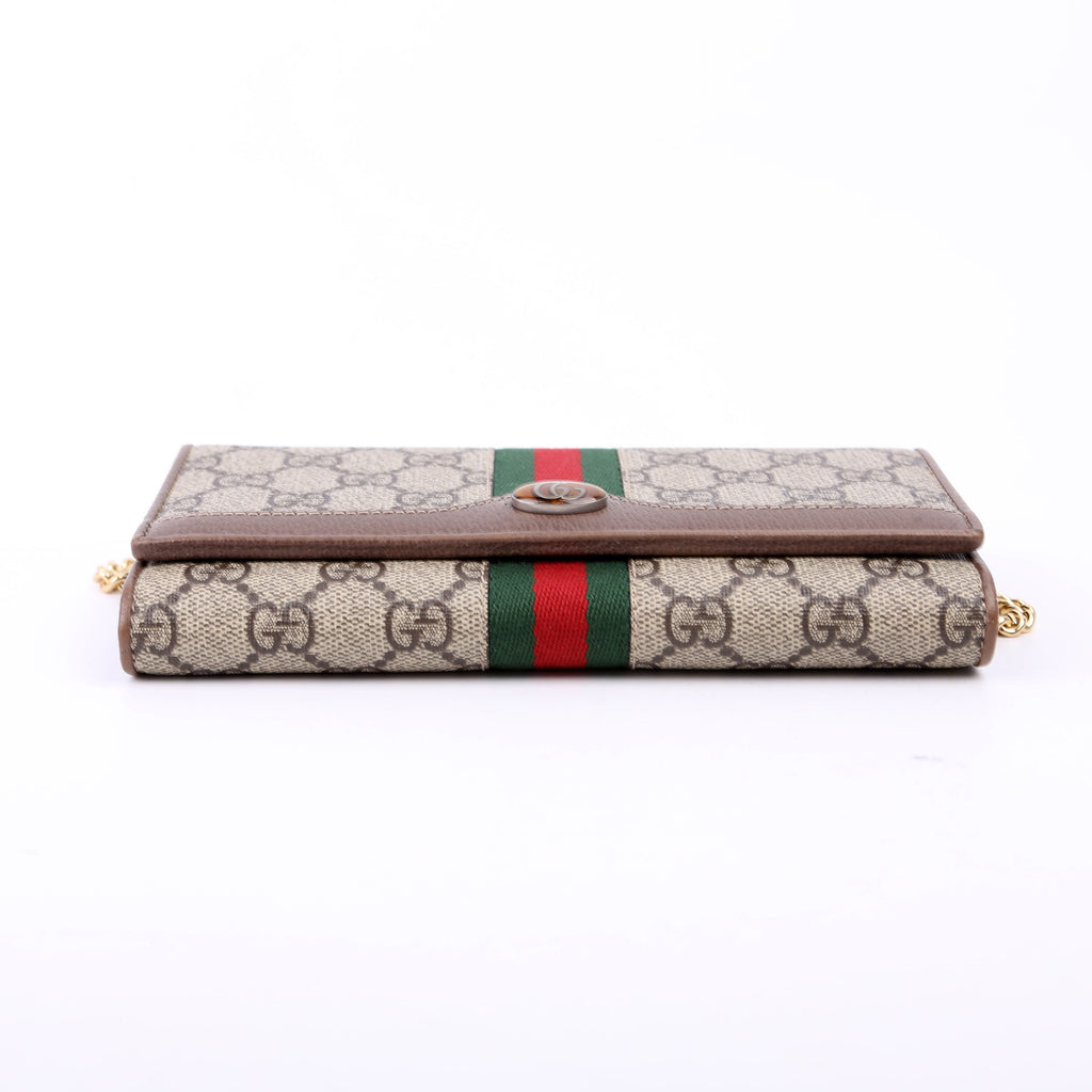 546592 Ophidia GG Supreme Chain Wallet Brown