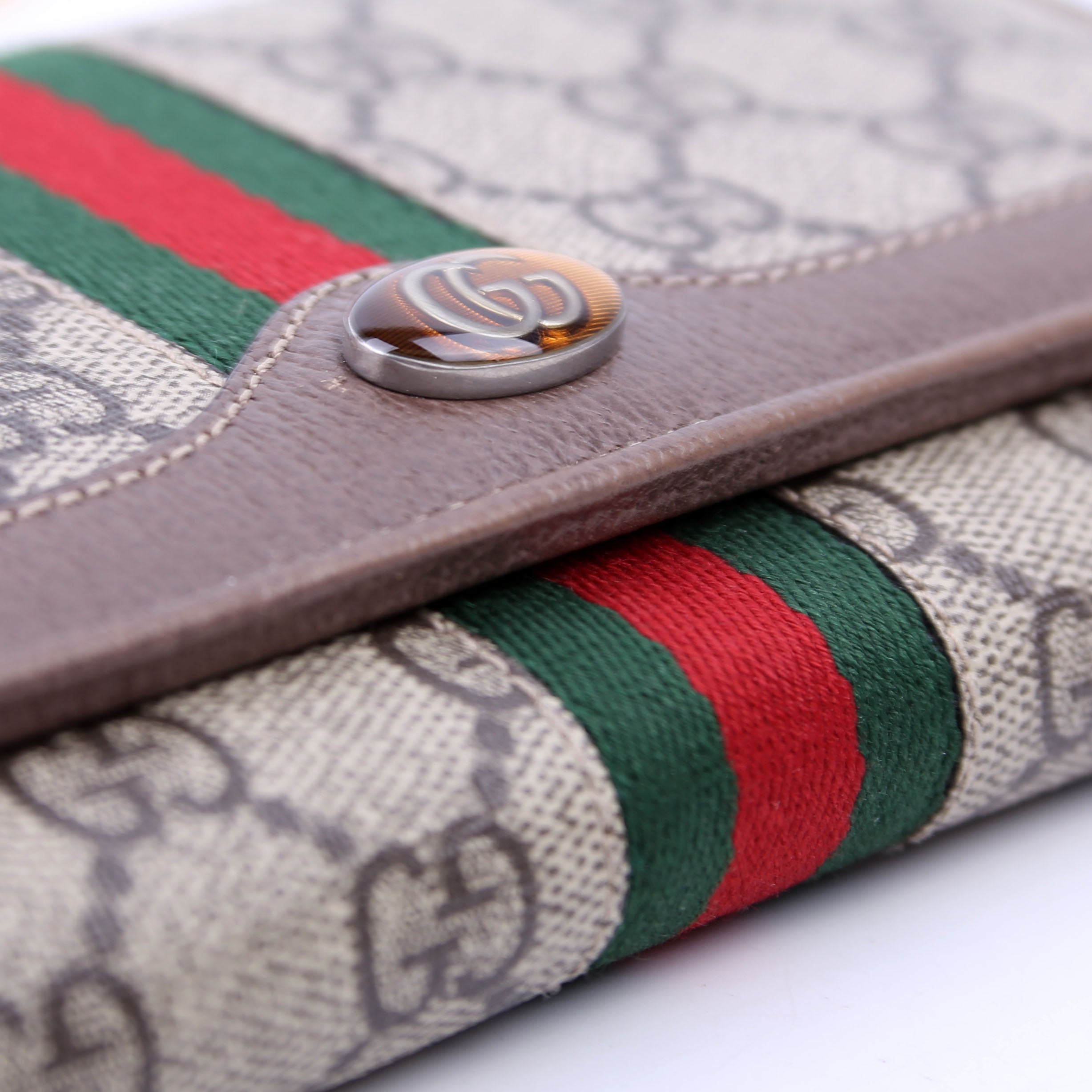 546592 Ophidia GG Supreme Chain Wallet Brown