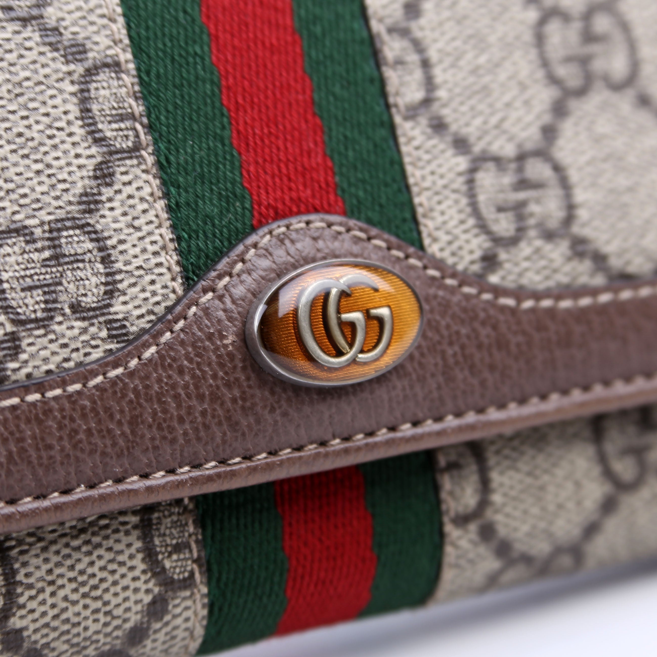 546592 Ophidia GG Supreme Chain Wallet Brown