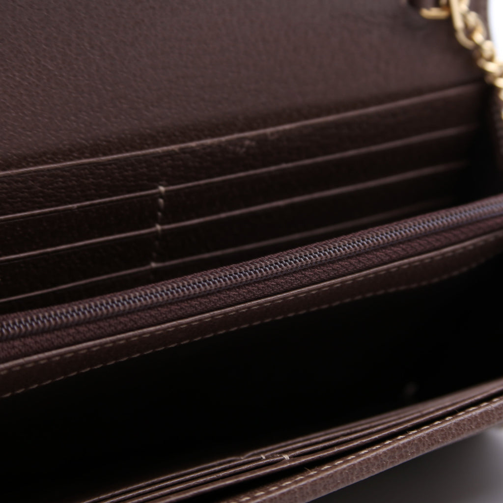 546592 Ophidia GG Supreme Chain Wallet Brown