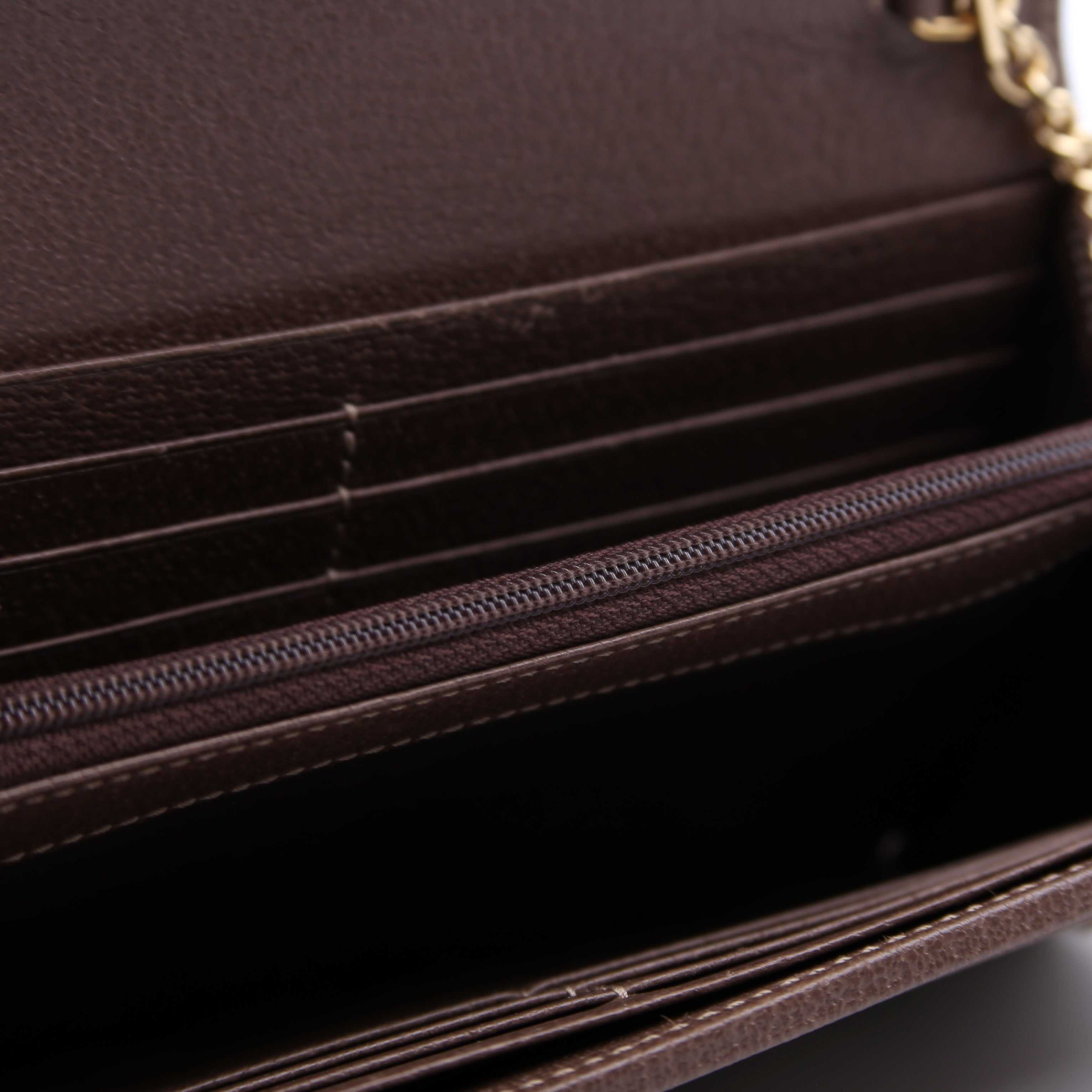 546592 Ophidia GG Supreme Chain Wallet Brown