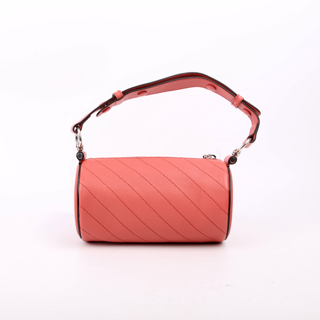 Gucci 760170 Diagonal Stitch Calfskin Blondie Mini Barrel Bag Pink