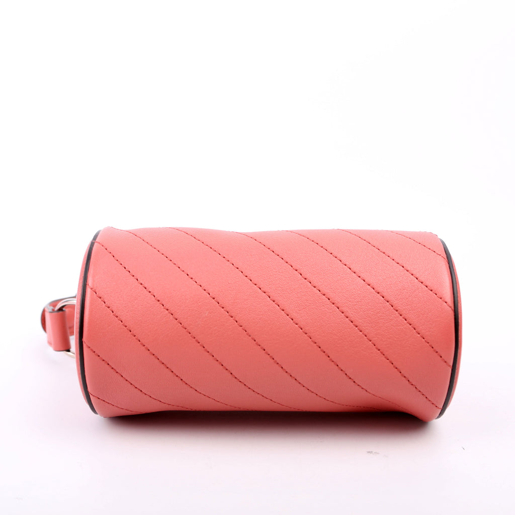 Gucci 760170 Diagonal Stitch Calfskin Blondie Mini Barrel Bag Pink