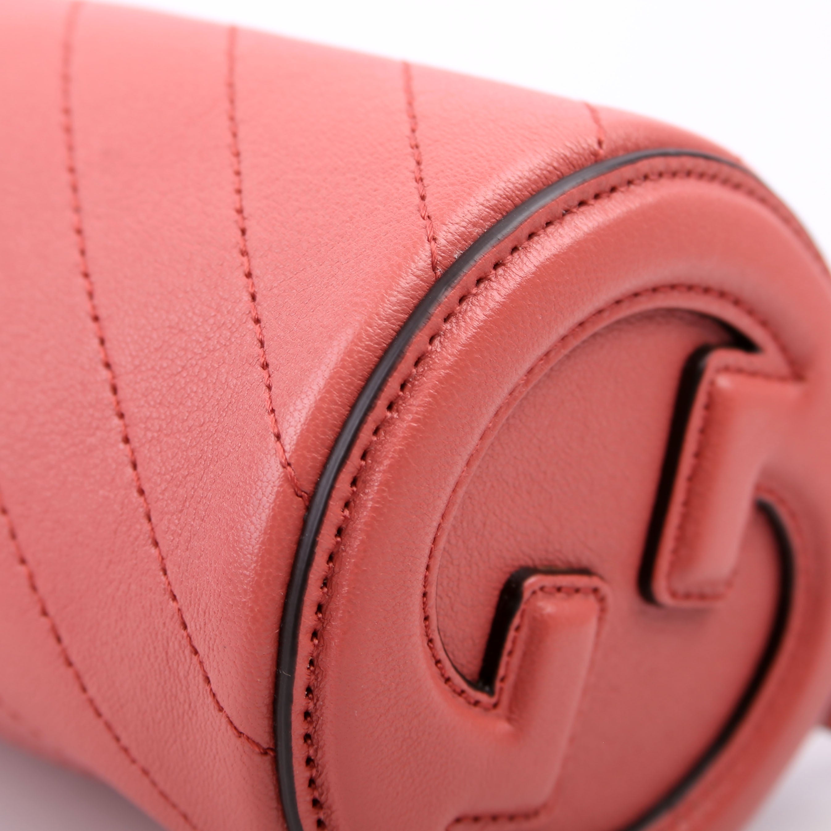 Gucci 760170 Diagonal Stitch Calfskin Blondie Mini Barrel Bag Pink