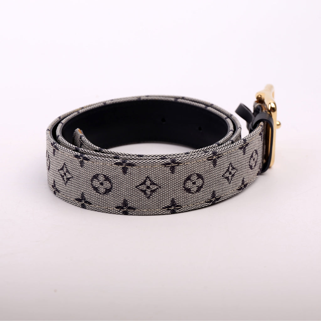 Mini Lin Jacquard Belt Size 75/30 Blue