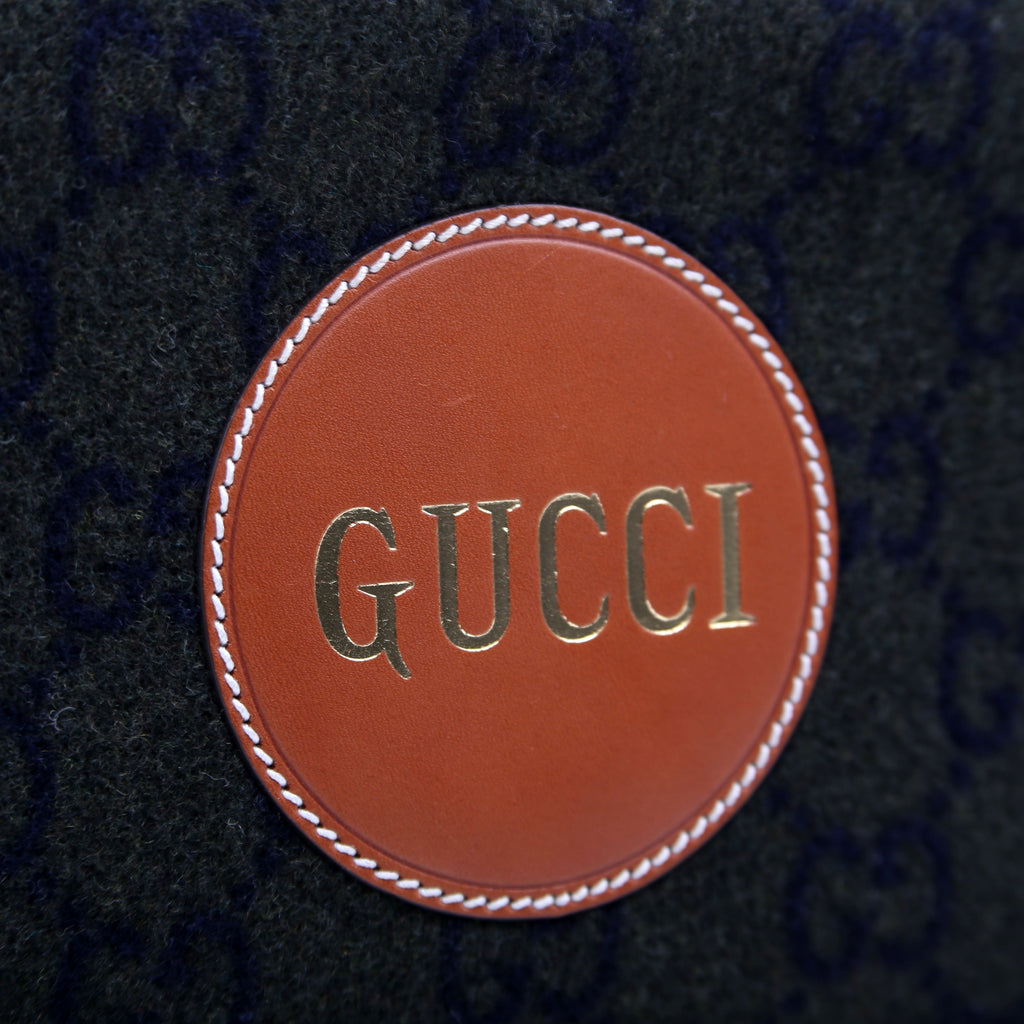 671625 GG Wool/Calfskin Script Patch Shoulder