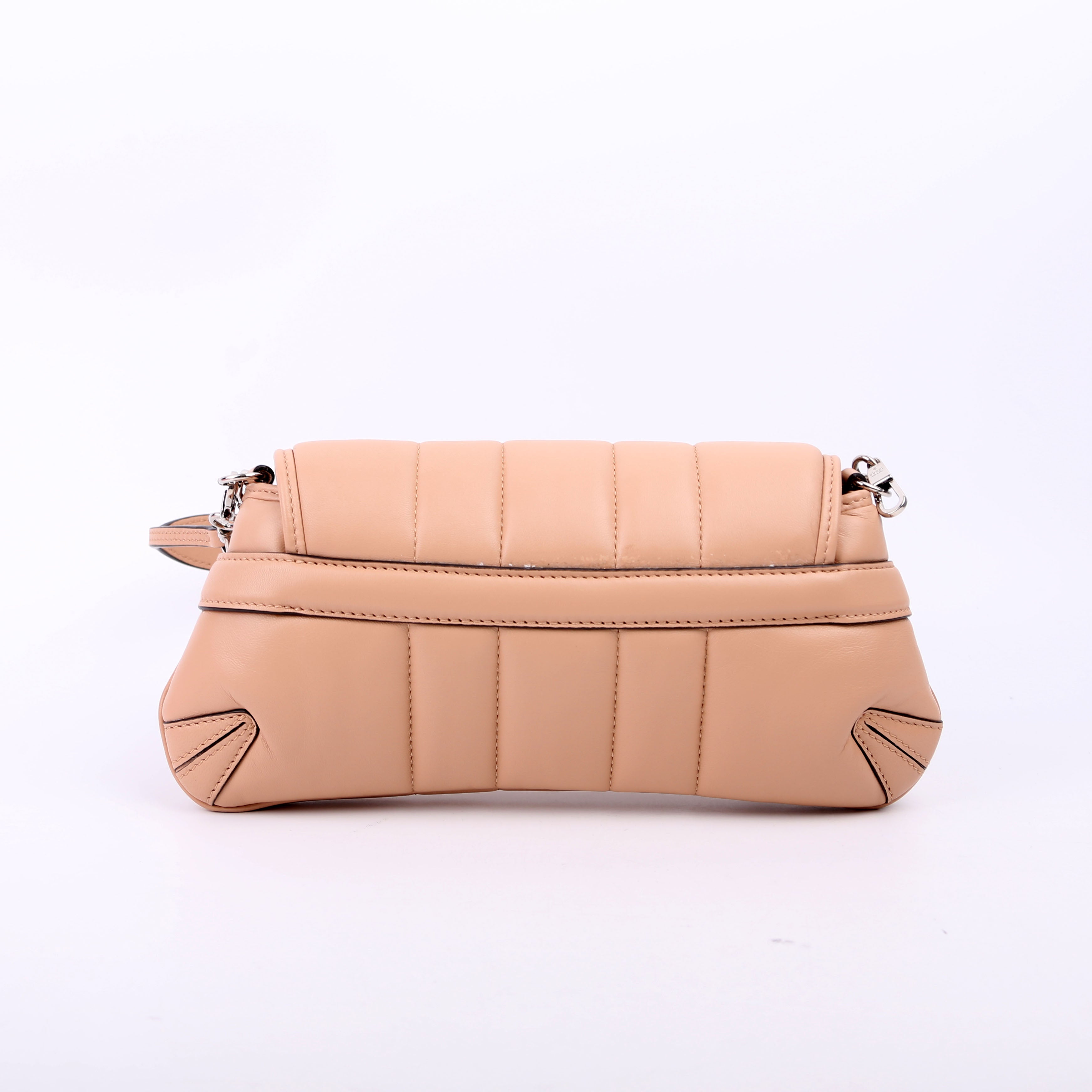 Gucci 764339 Vertical Quilted Maxi Horsebit Chain Medium Shoulder Bag Tan