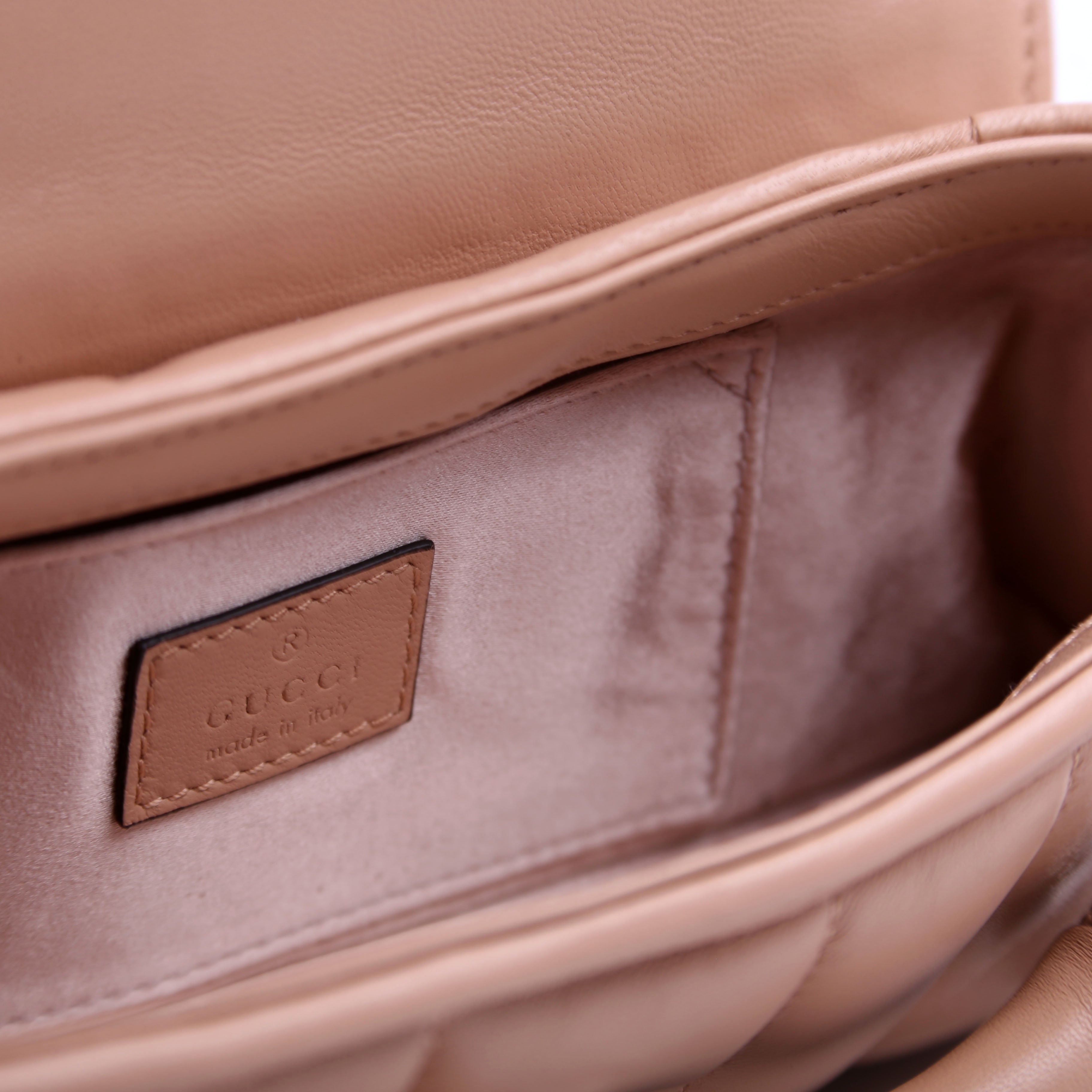 Gucci 764339 Vertical Quilted Maxi Horsebit Chain Medium Shoulder Bag Tan