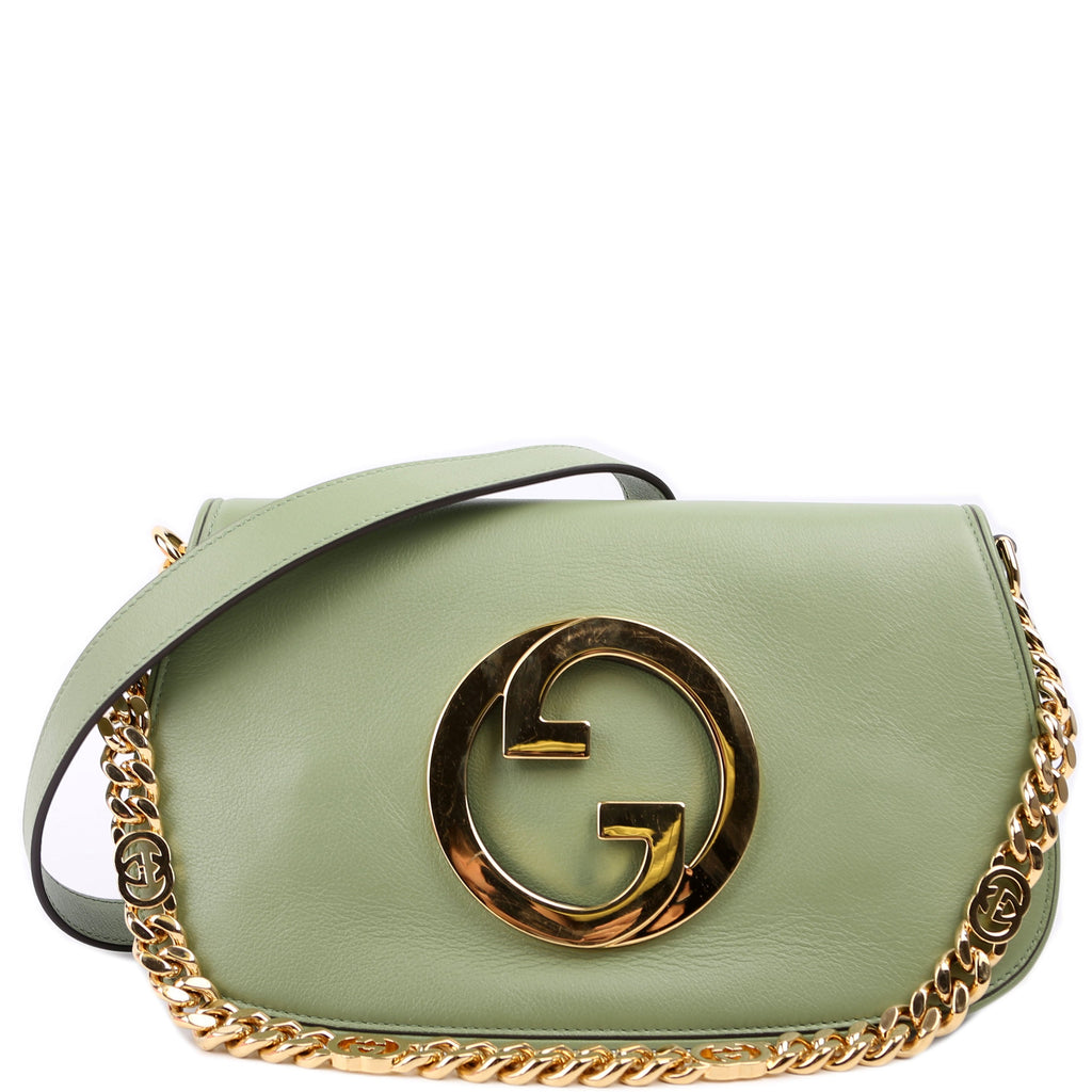 Gucci 699268 Blondie Leather Shoulder Bag Green