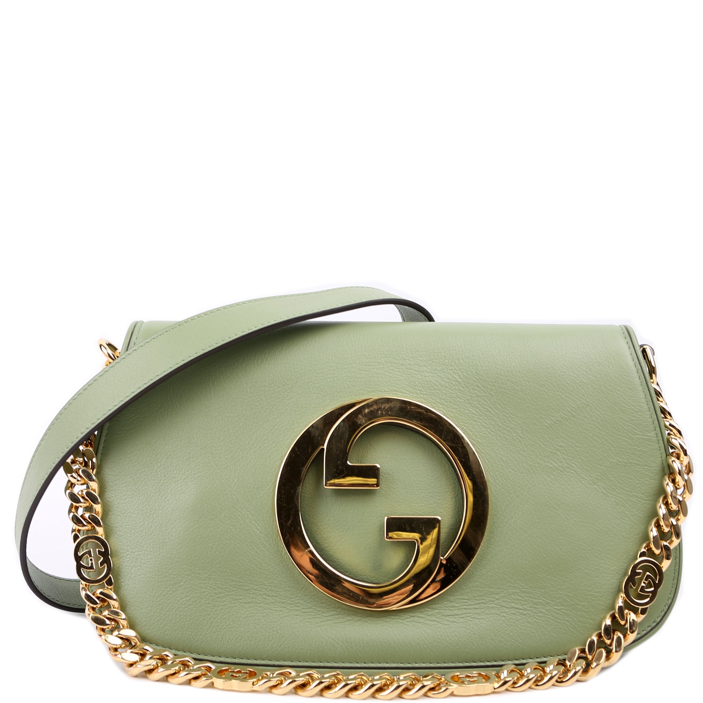 Gucci 699268 Blondie Leather Shoulder Bag Green