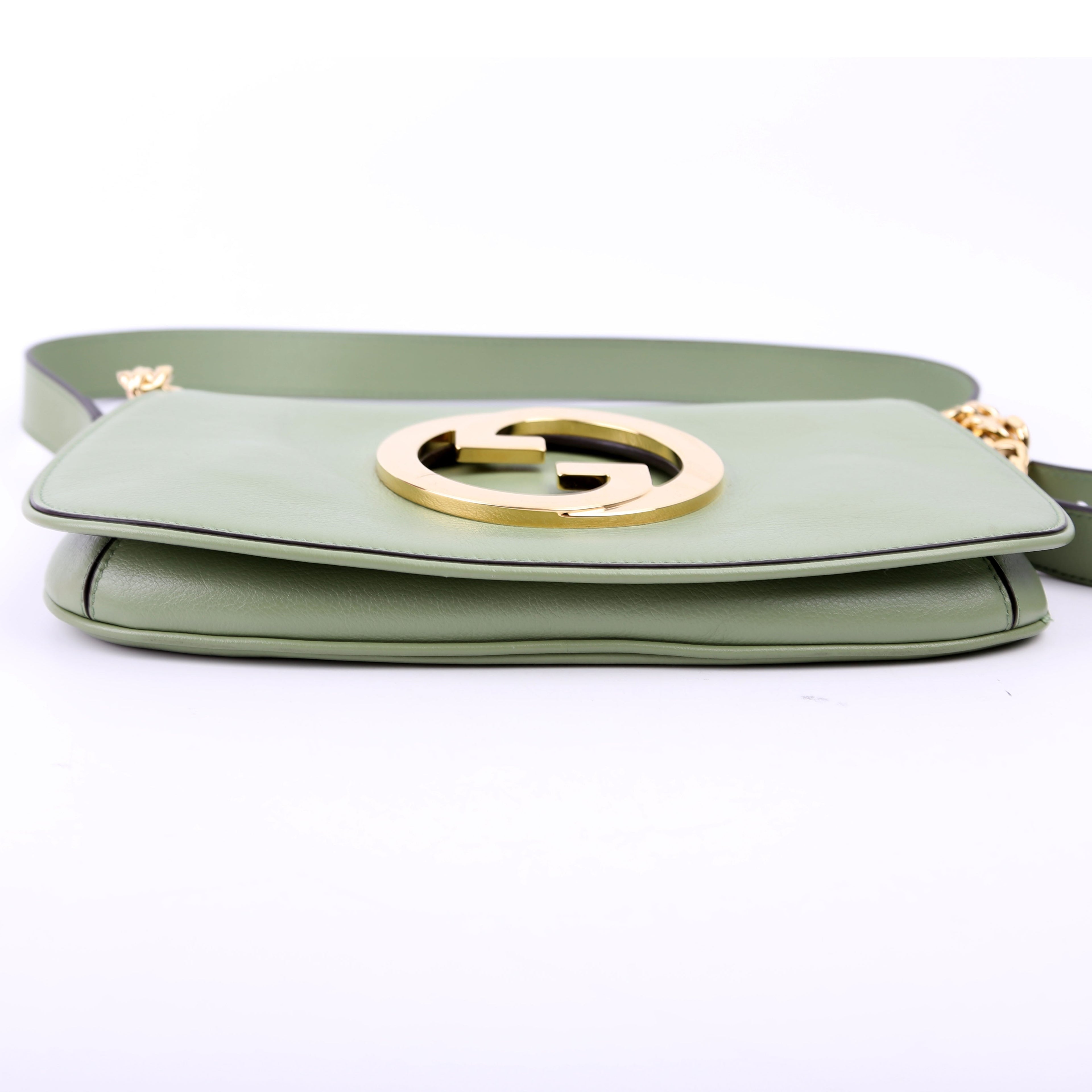 Gucci 699268 Blondie Leather Shoulder Bag Green