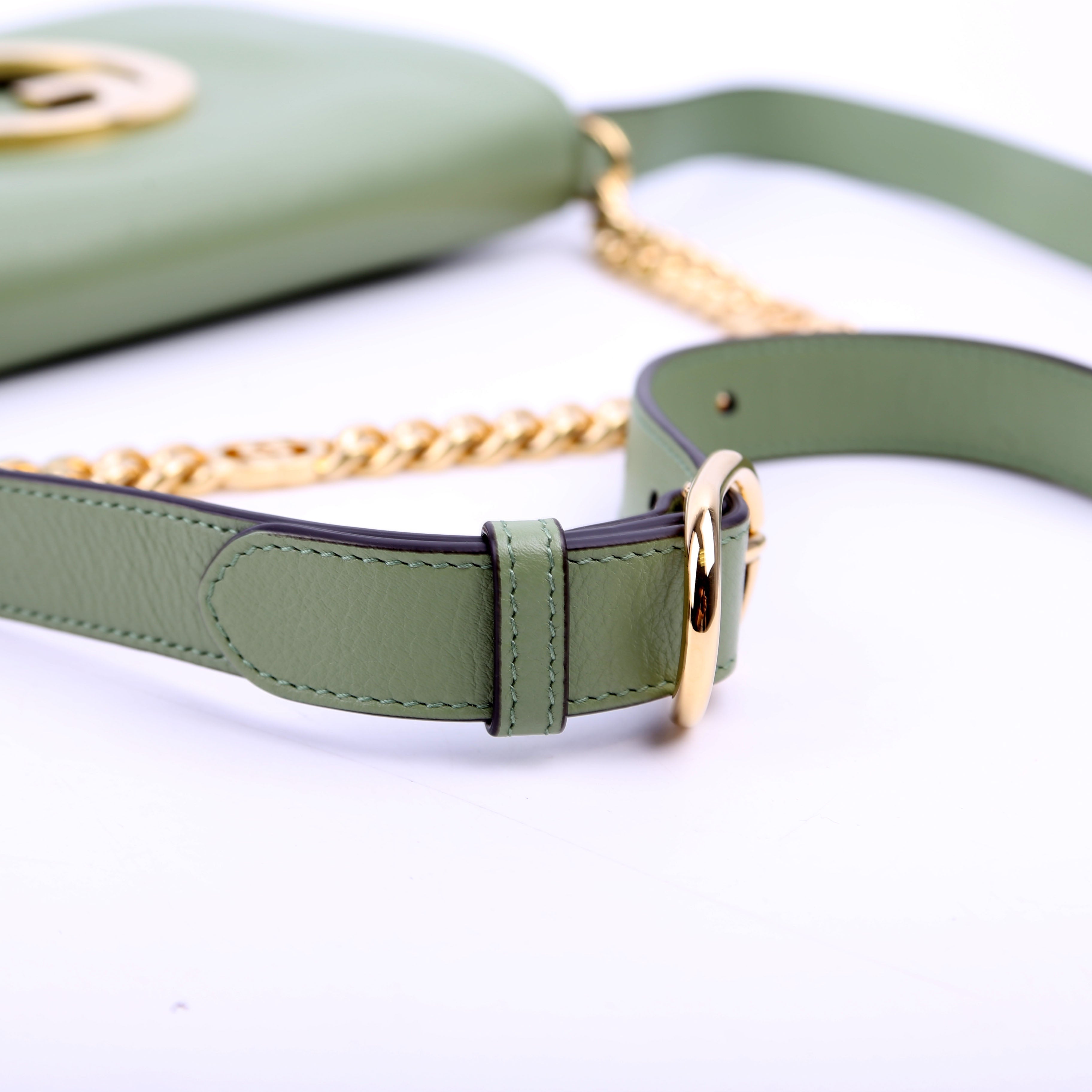 Gucci 699268 Blondie Leather Shoulder Bag Green