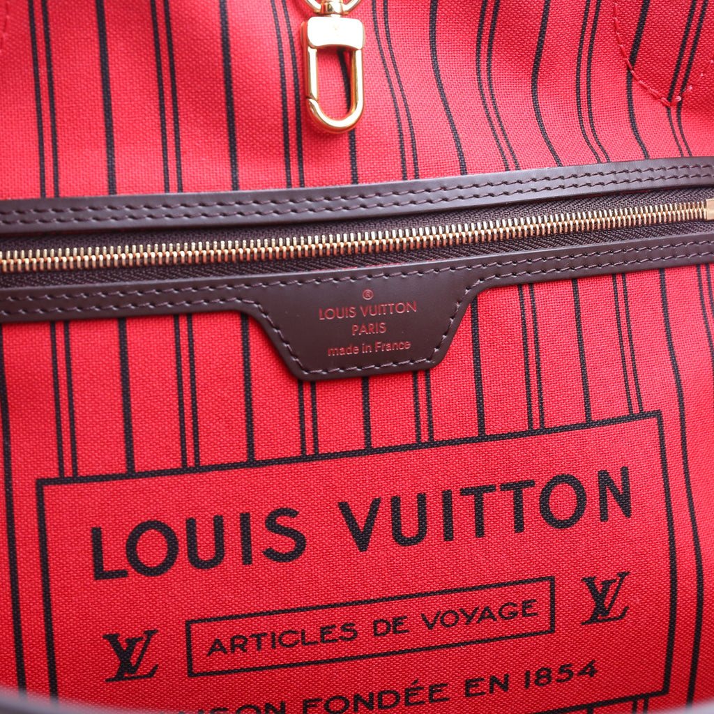 Neverfull With Wallet MM Damier Ebene Red