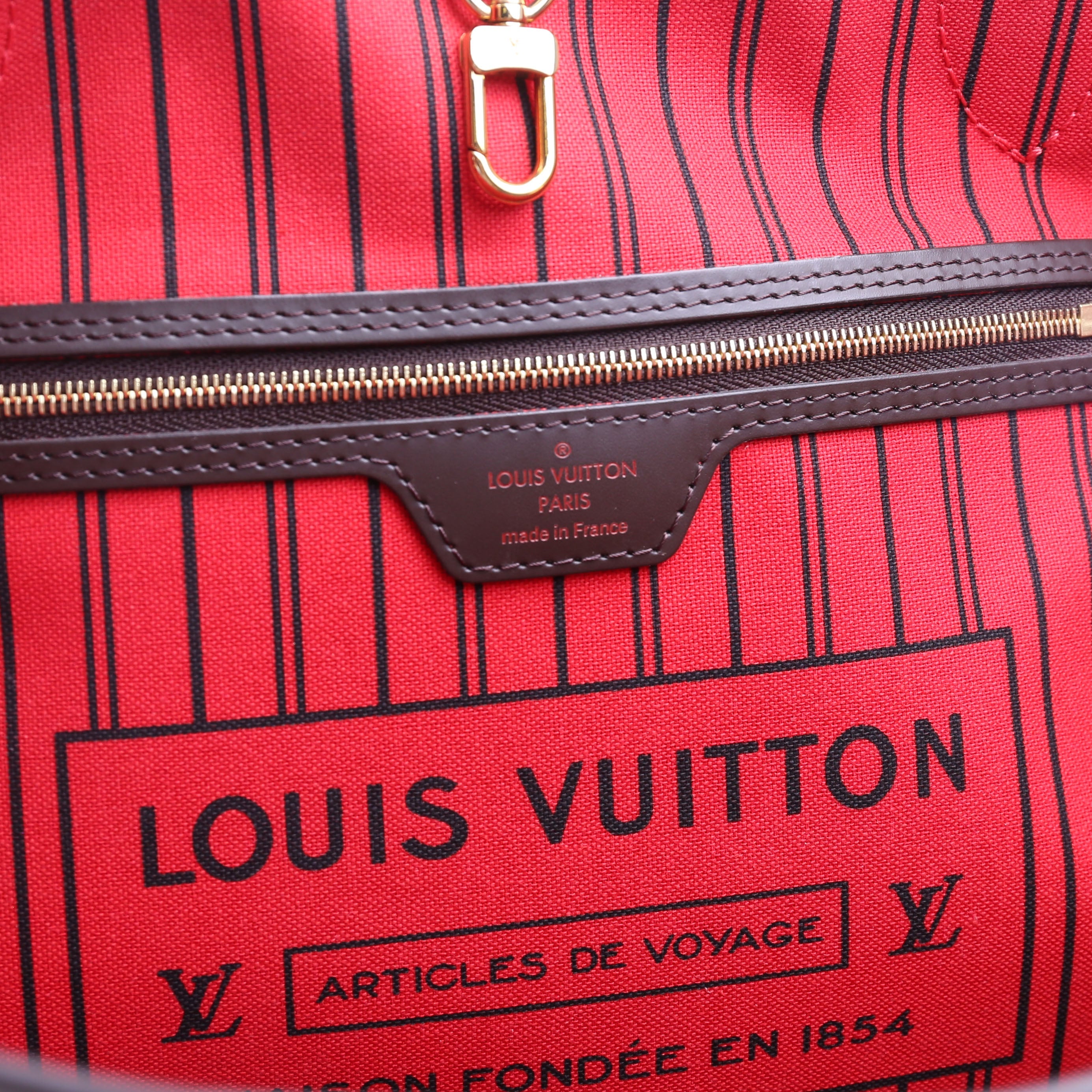 Neverfull With Wallet MM Damier Ebene Red