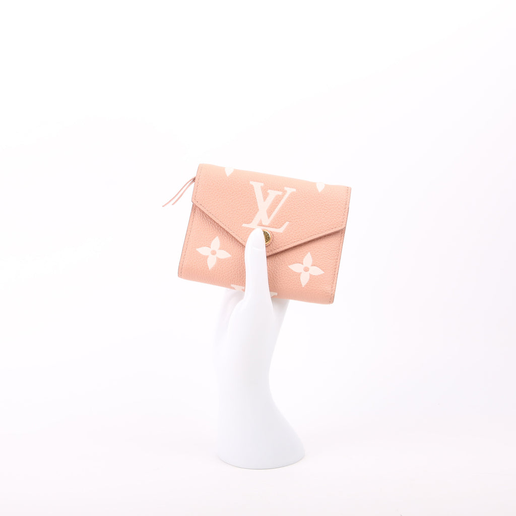 Victorine Wallet Bicolor Empreinte Pink