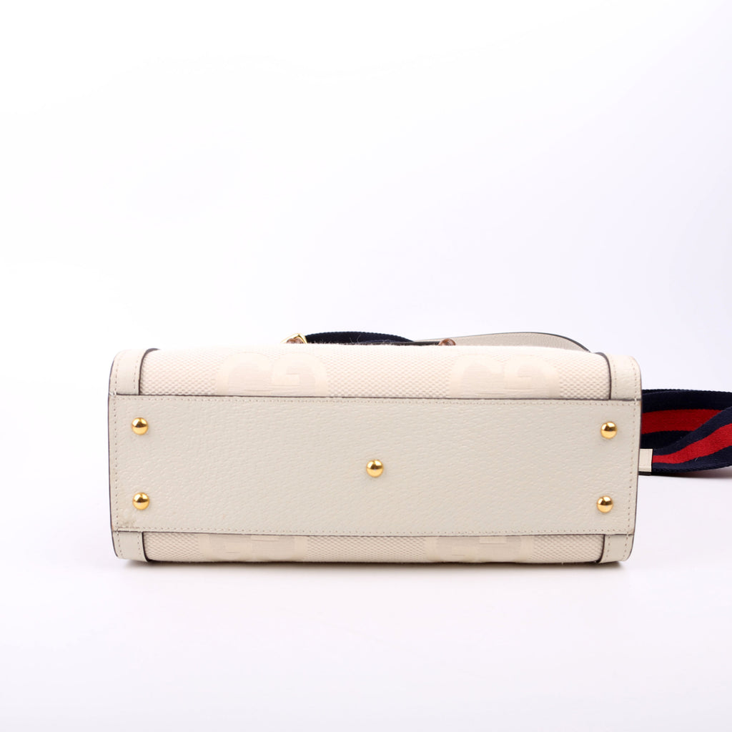 Gucci 660195 Jumbo GG Canvas Diana Small Tote White