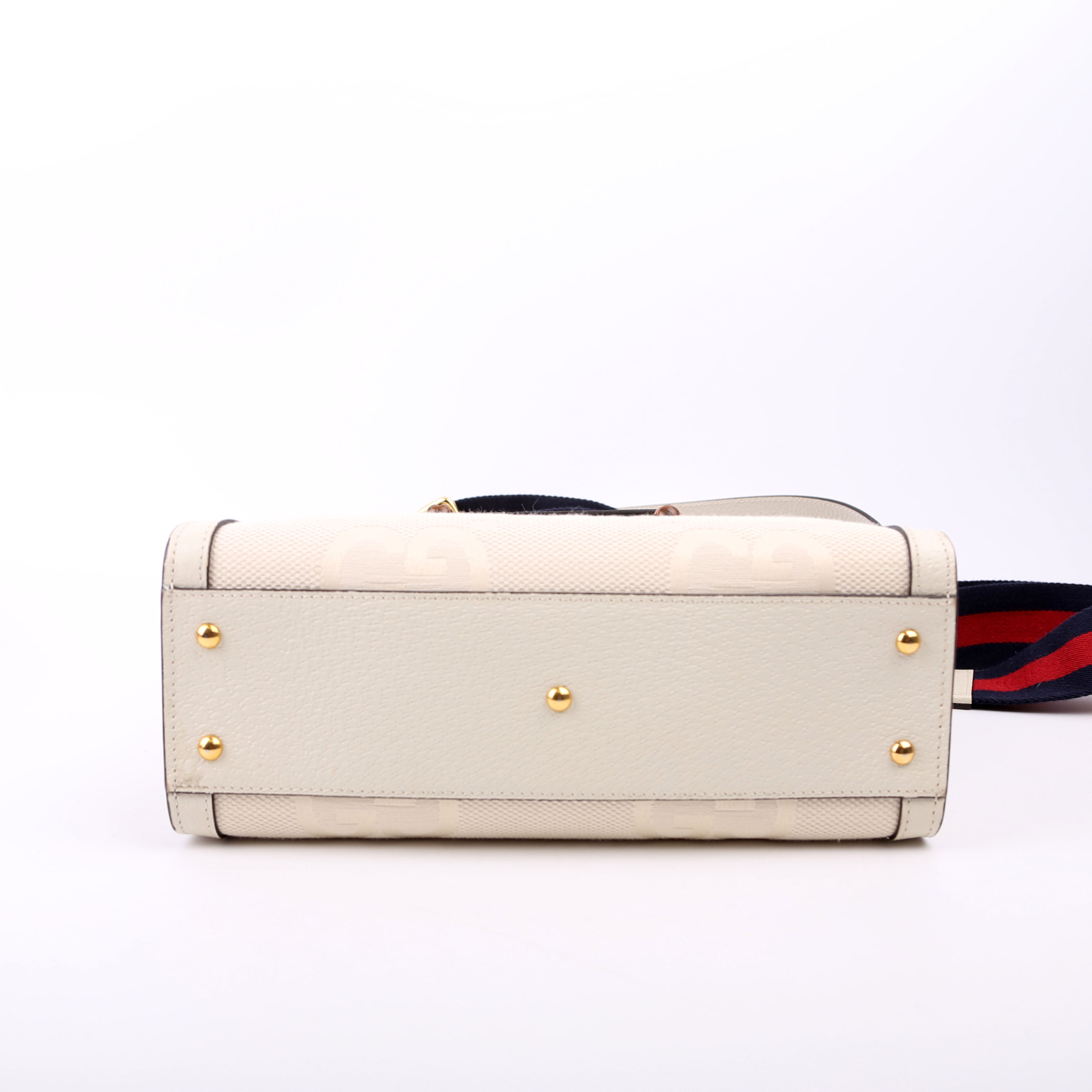 Gucci 660195 Jumbo GG Canvas Diana Small Tote White