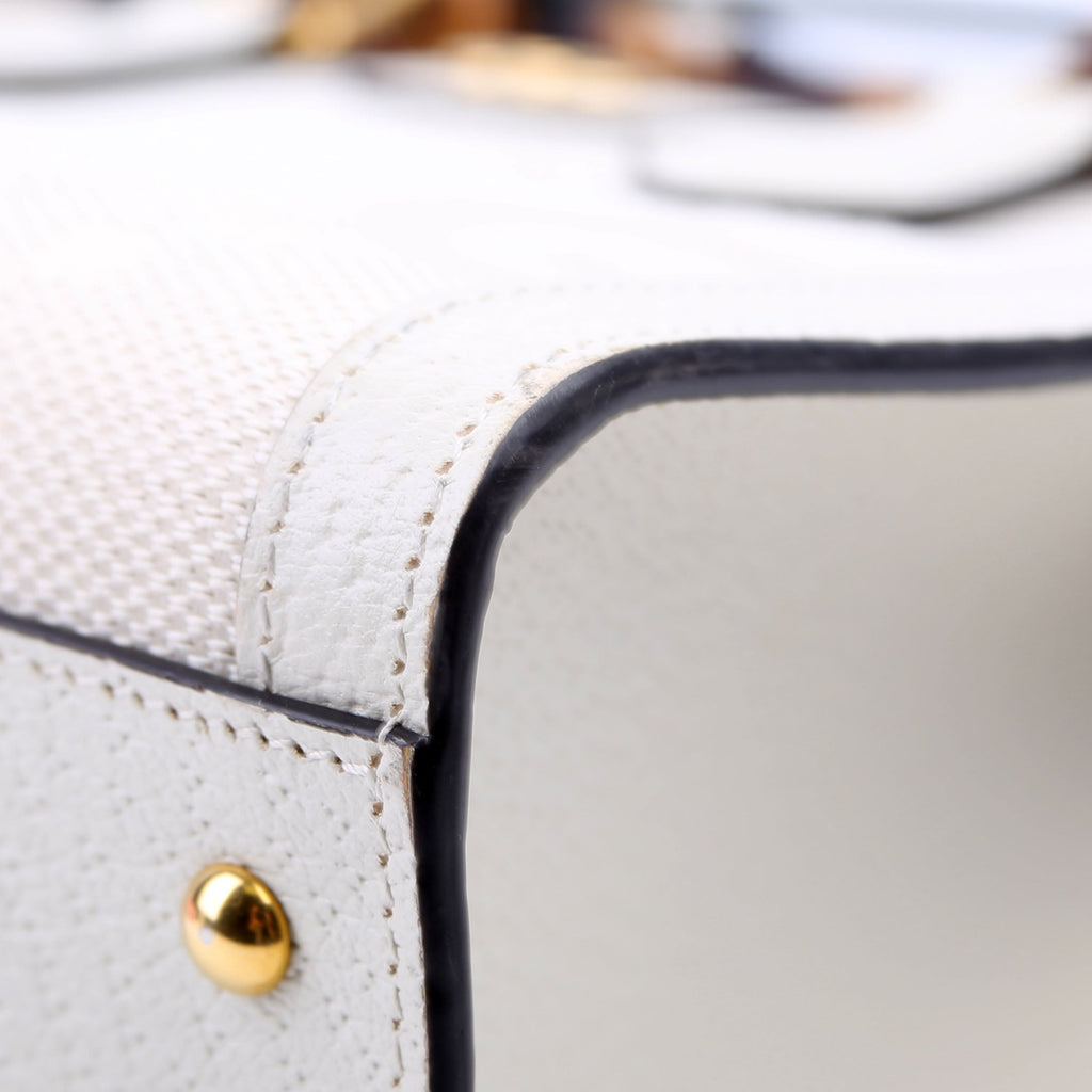Gucci 660195 Jumbo GG Canvas Diana Small Tote White