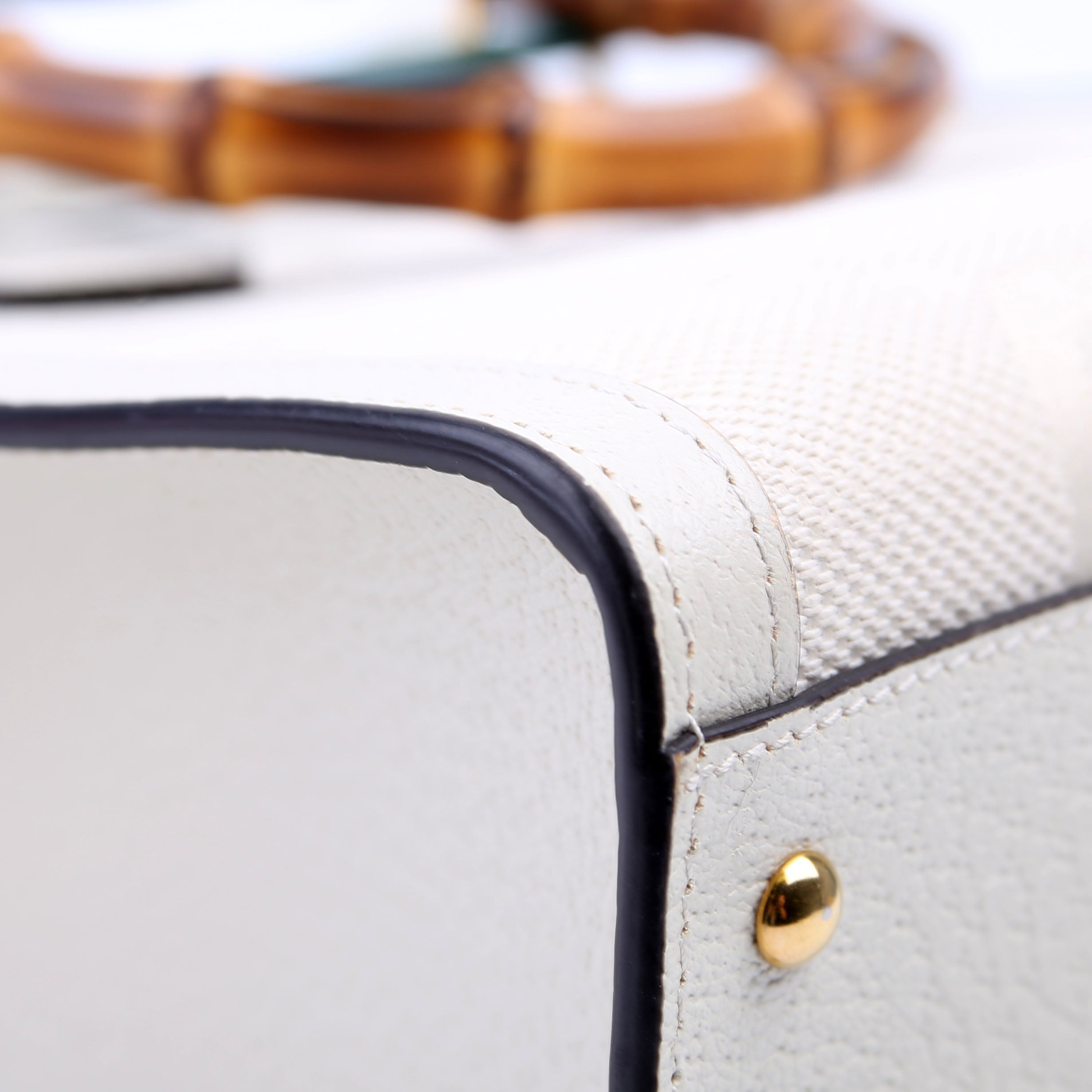 Gucci 660195 Jumbo GG Canvas Diana Small Tote White