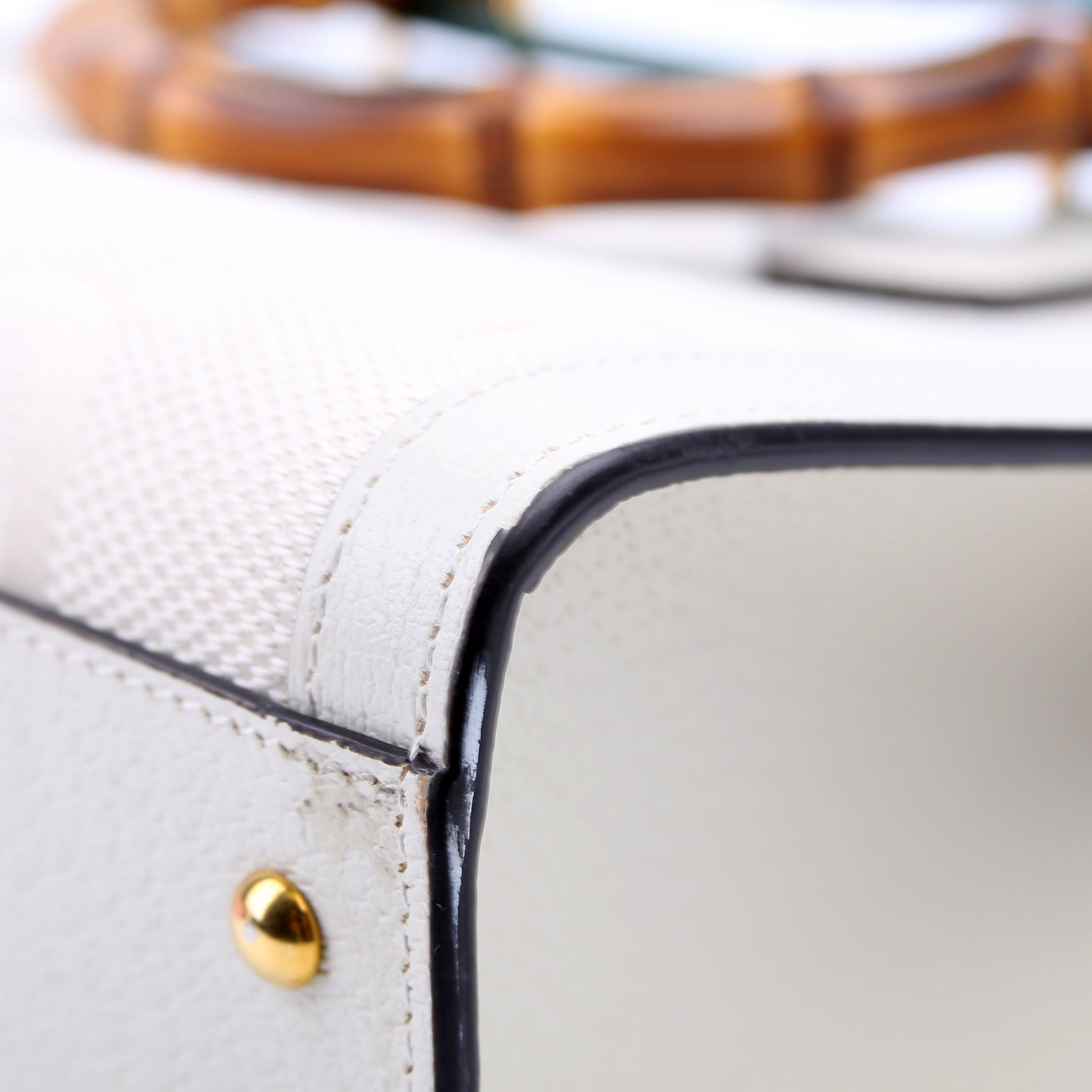 Gucci 660195 Jumbo GG Canvas Diana Small Tote White