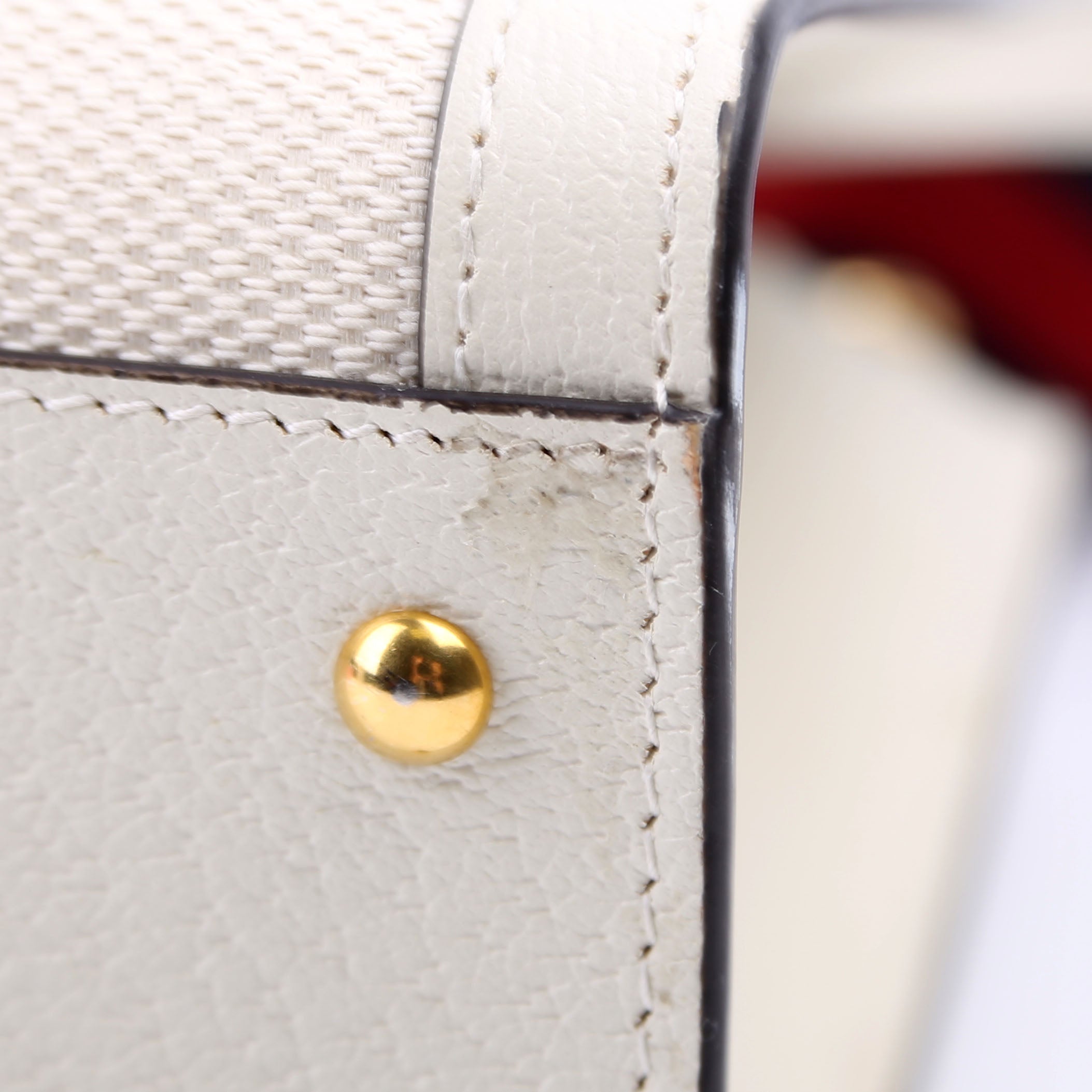 Gucci 660195 Jumbo GG Canvas Diana Small Tote White