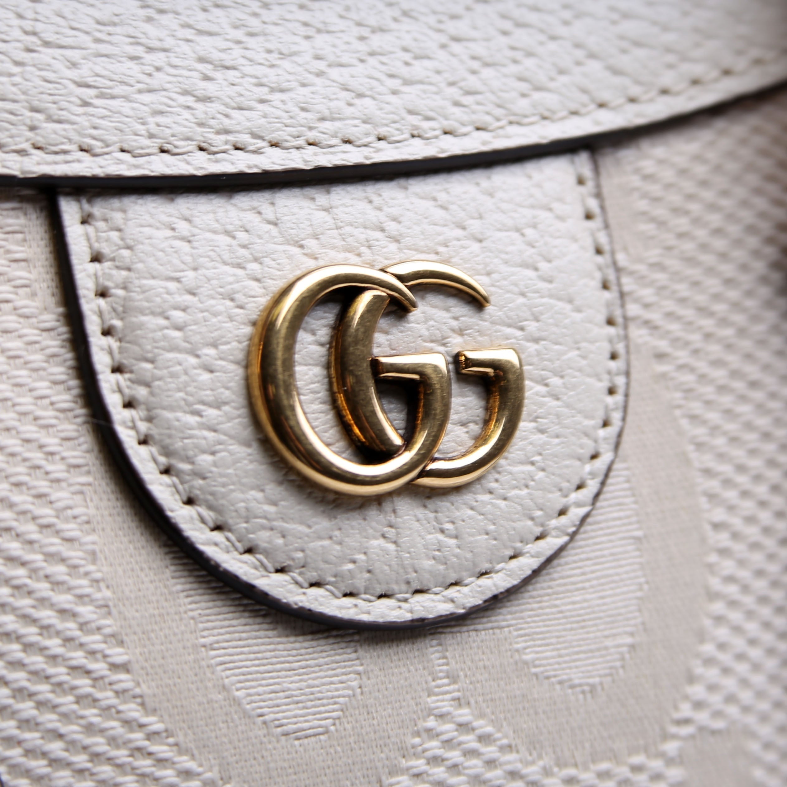 Gucci 660195 Jumbo GG Canvas Diana Small Tote White