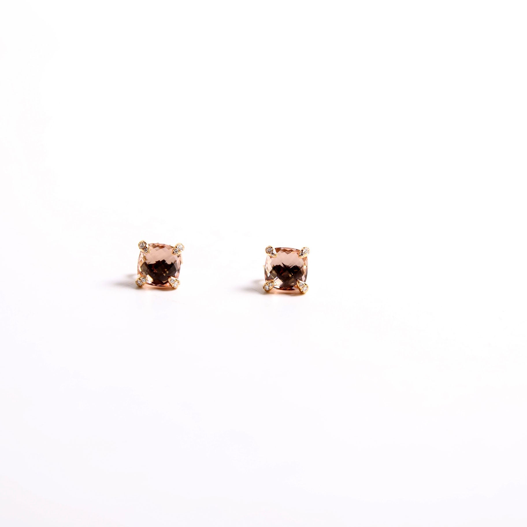 Chatelaine Studs Morganite Diamonds 750
