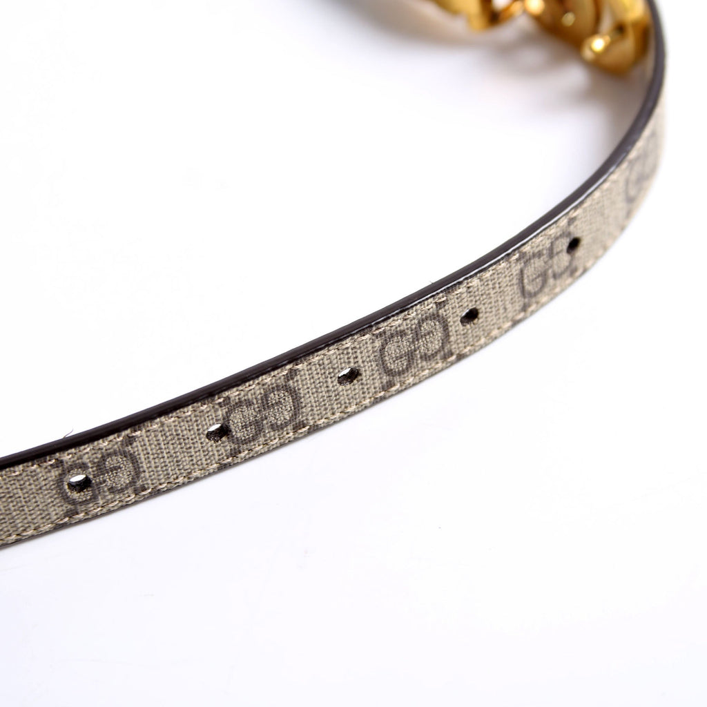 659418 GG Marmont Thin Reverse Supreme/Leather Belt Size 80/32