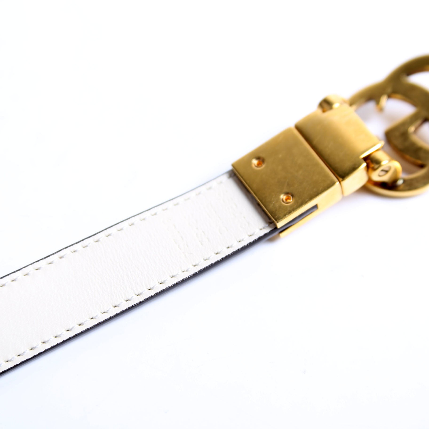 659418 GG Marmont Thin Reverse Supreme/Leather Belt Size 80/32