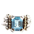 Blue Topaz Glacier Caviar 925/750 Size 7