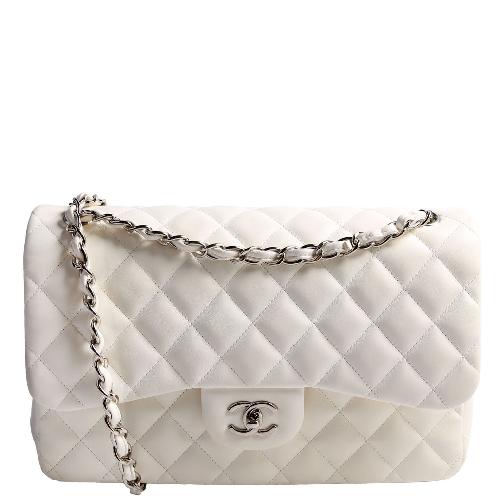 Classic Flap Jumbo Lambskin 21-24M White