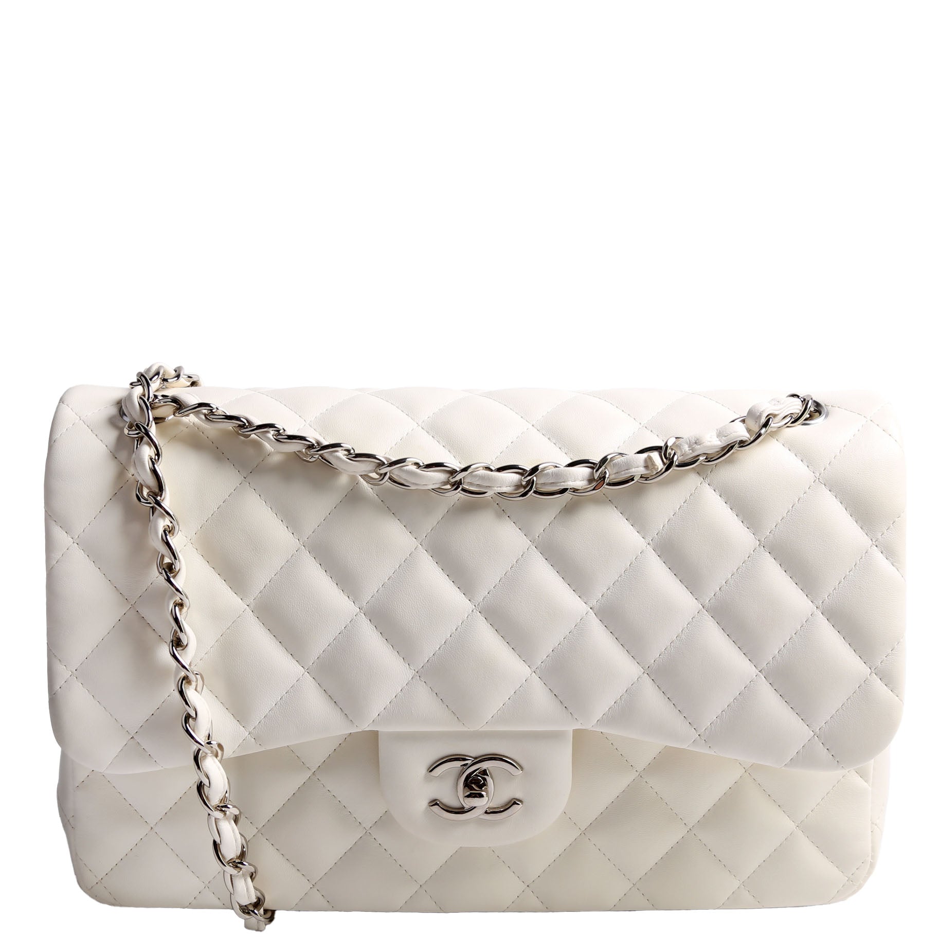 Classic Flap Jumbo Lambskin 21-24M White