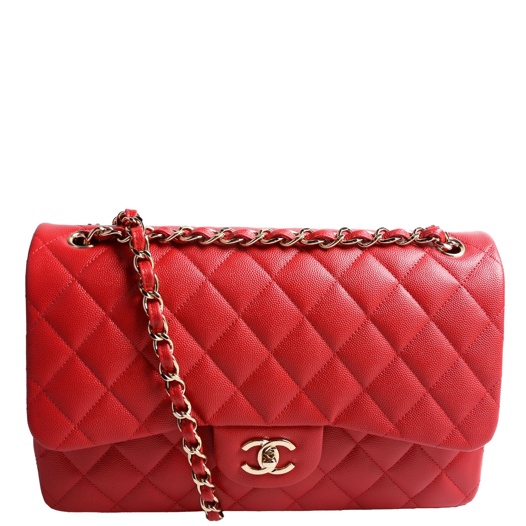 Classic Flap Jumbo Caviar RFID Red