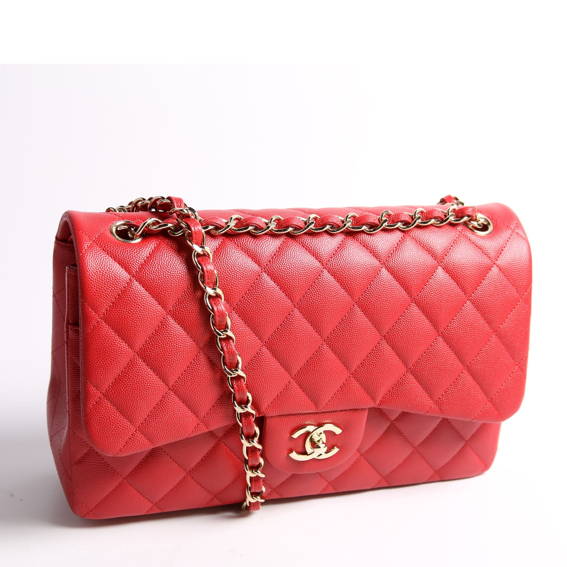 Classic Flap Jumbo Caviar RFID Red