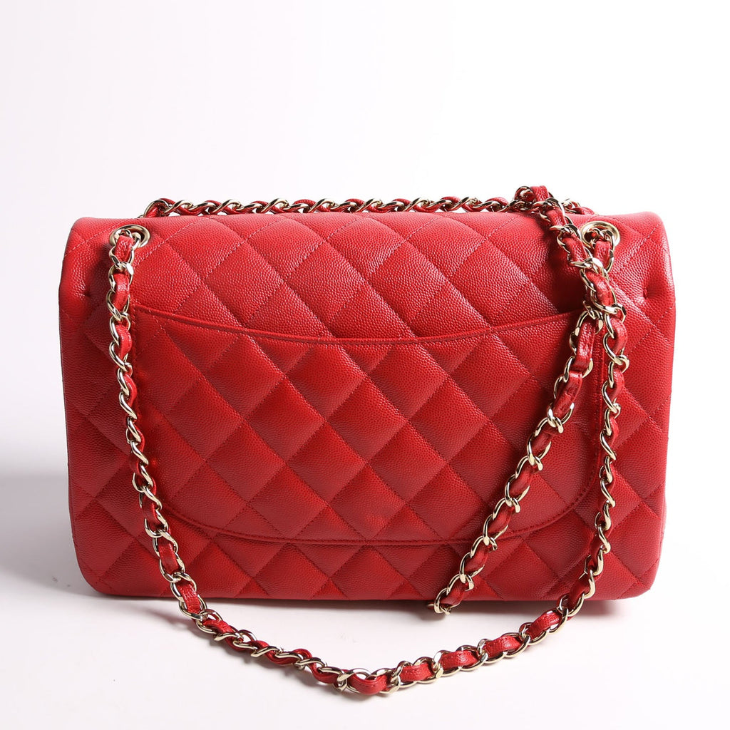 Classic Flap Jumbo Caviar RFID Red