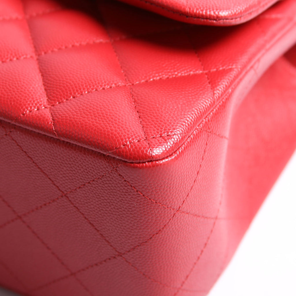 Classic Flap Jumbo Caviar RFID Red