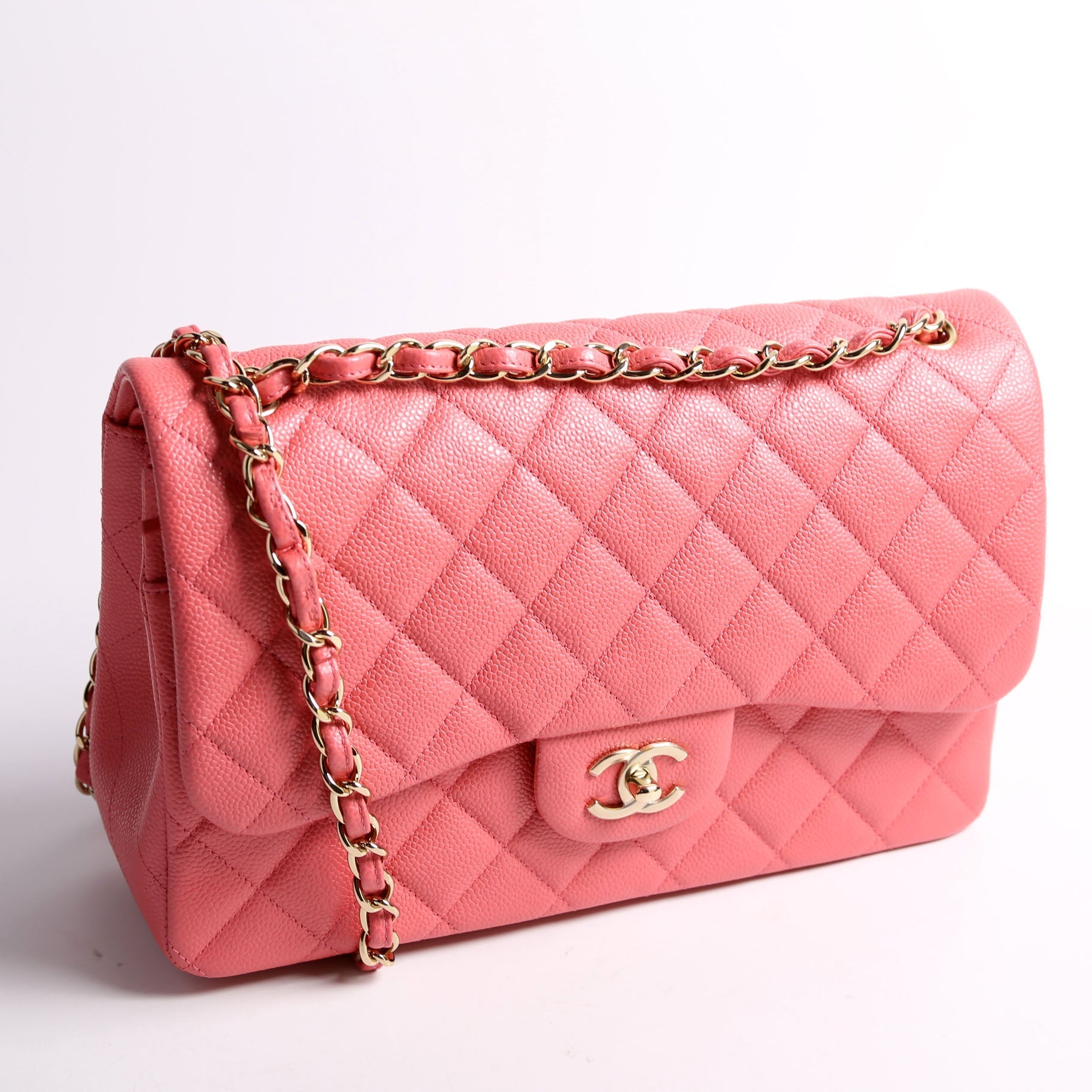 Classic Flap Jumbo Caviar 25-28M Pink