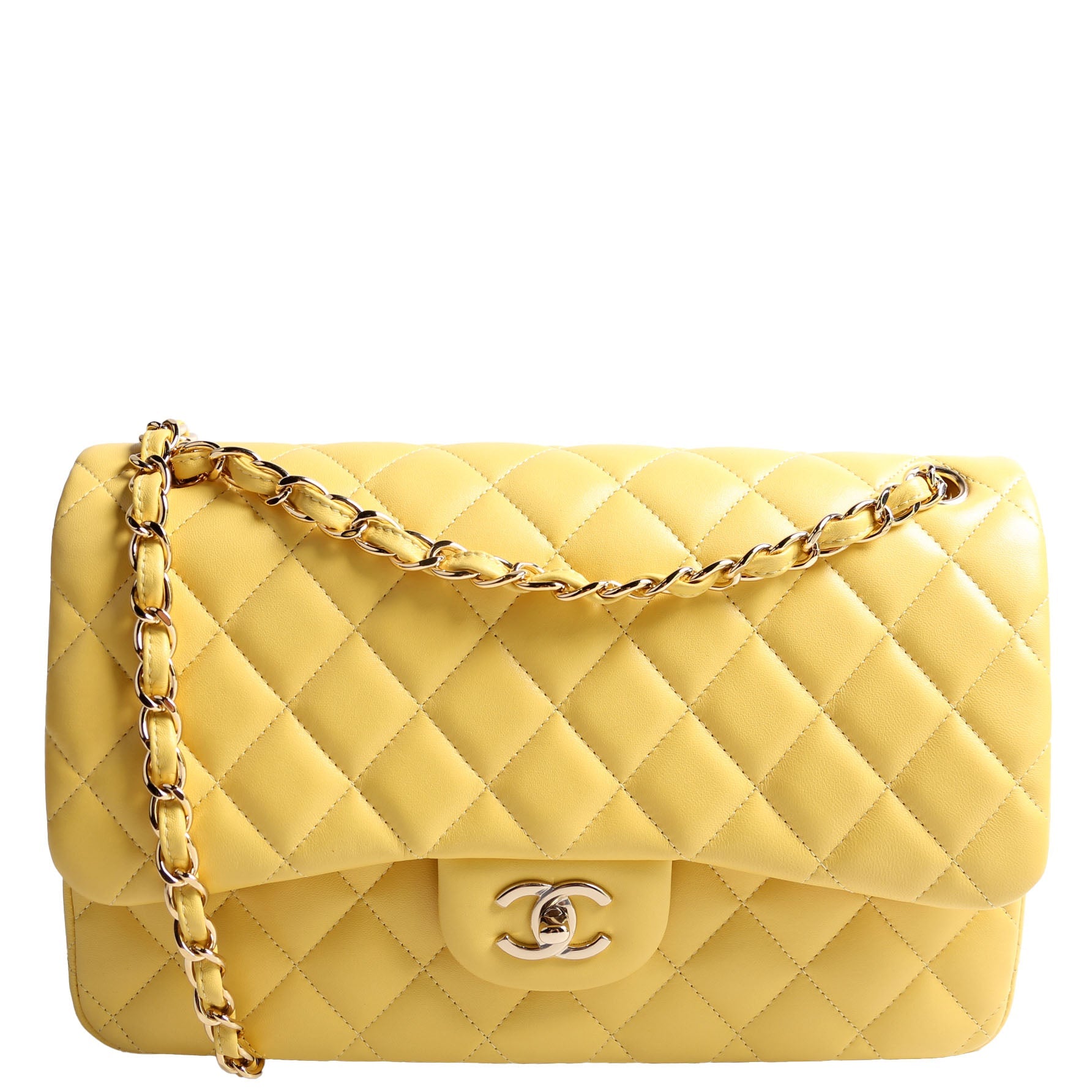 Classic Flap Jumbo Lambskin 21-24M Yellow