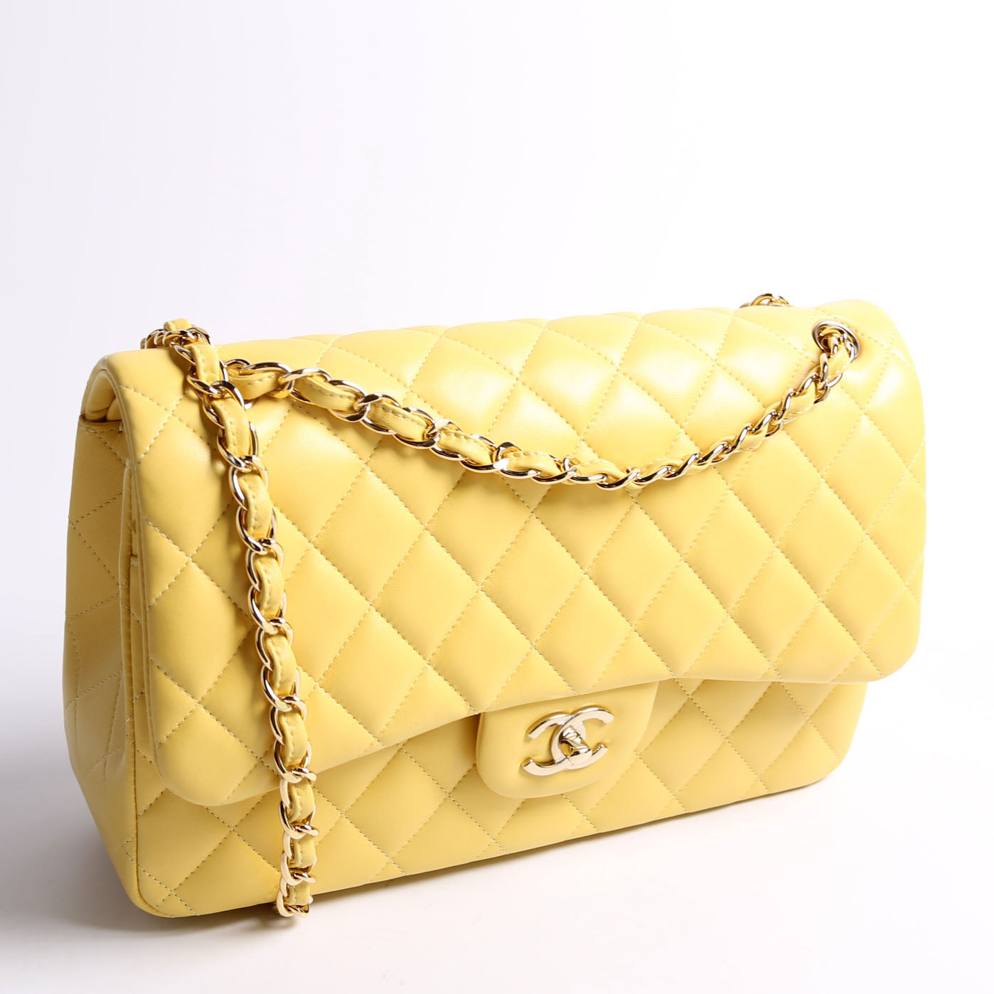 Classic Flap Jumbo Lambskin 21-24M Yellow