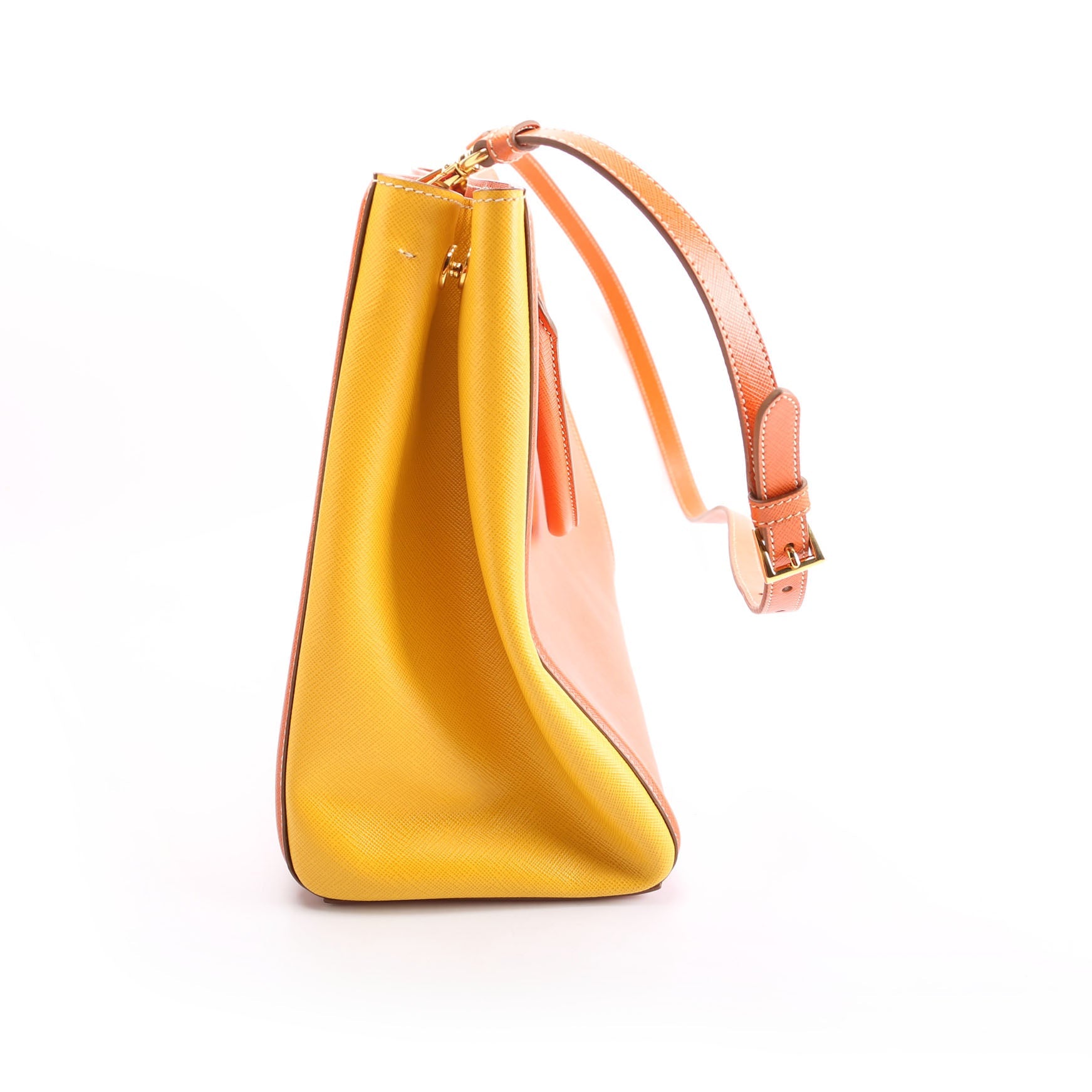 Prada Saffiano Lux Tote Medium Orange/Yellow