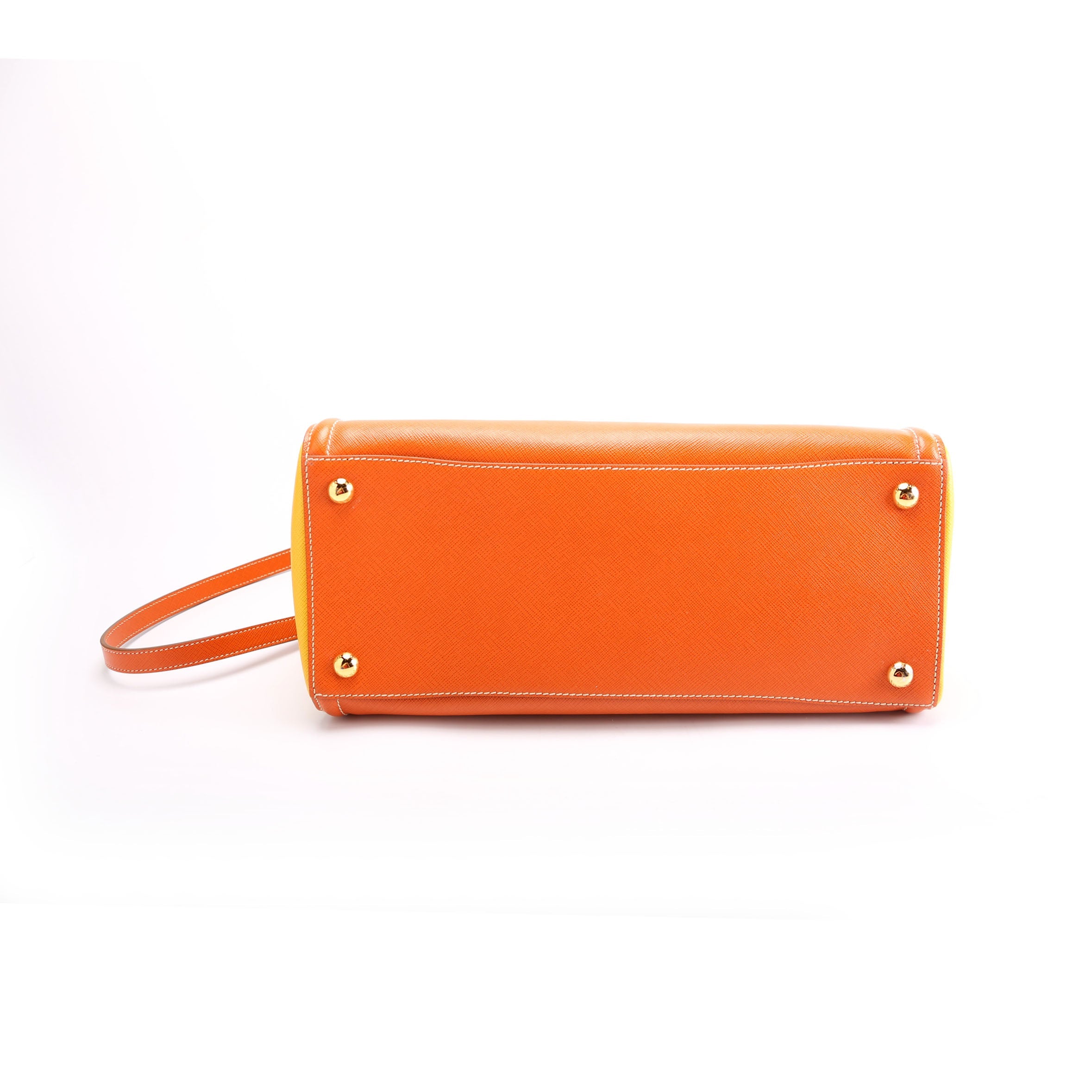 Prada Saffiano Lux Tote Medium Orange/Yellow
