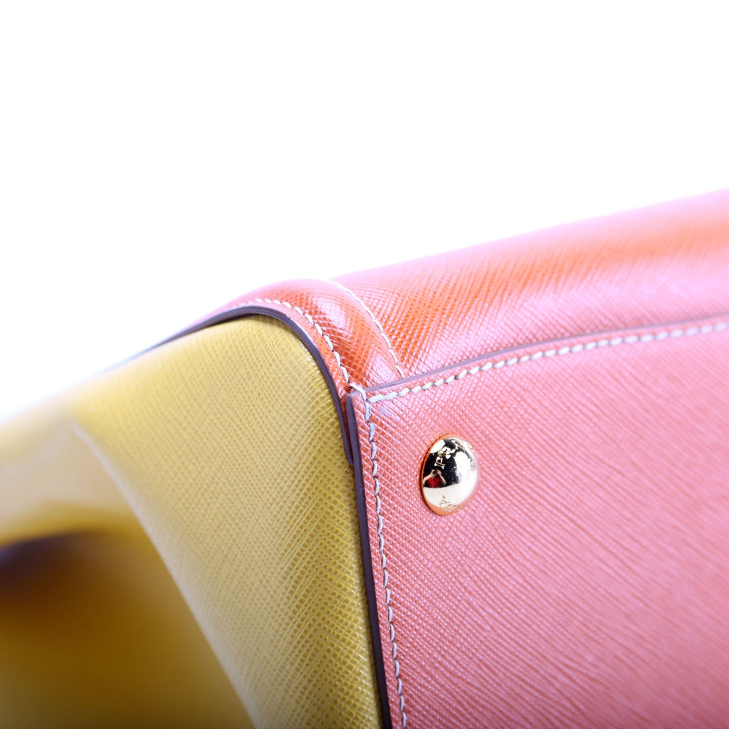 Prada Saffiano Lux Tote Medium Orange/Yellow