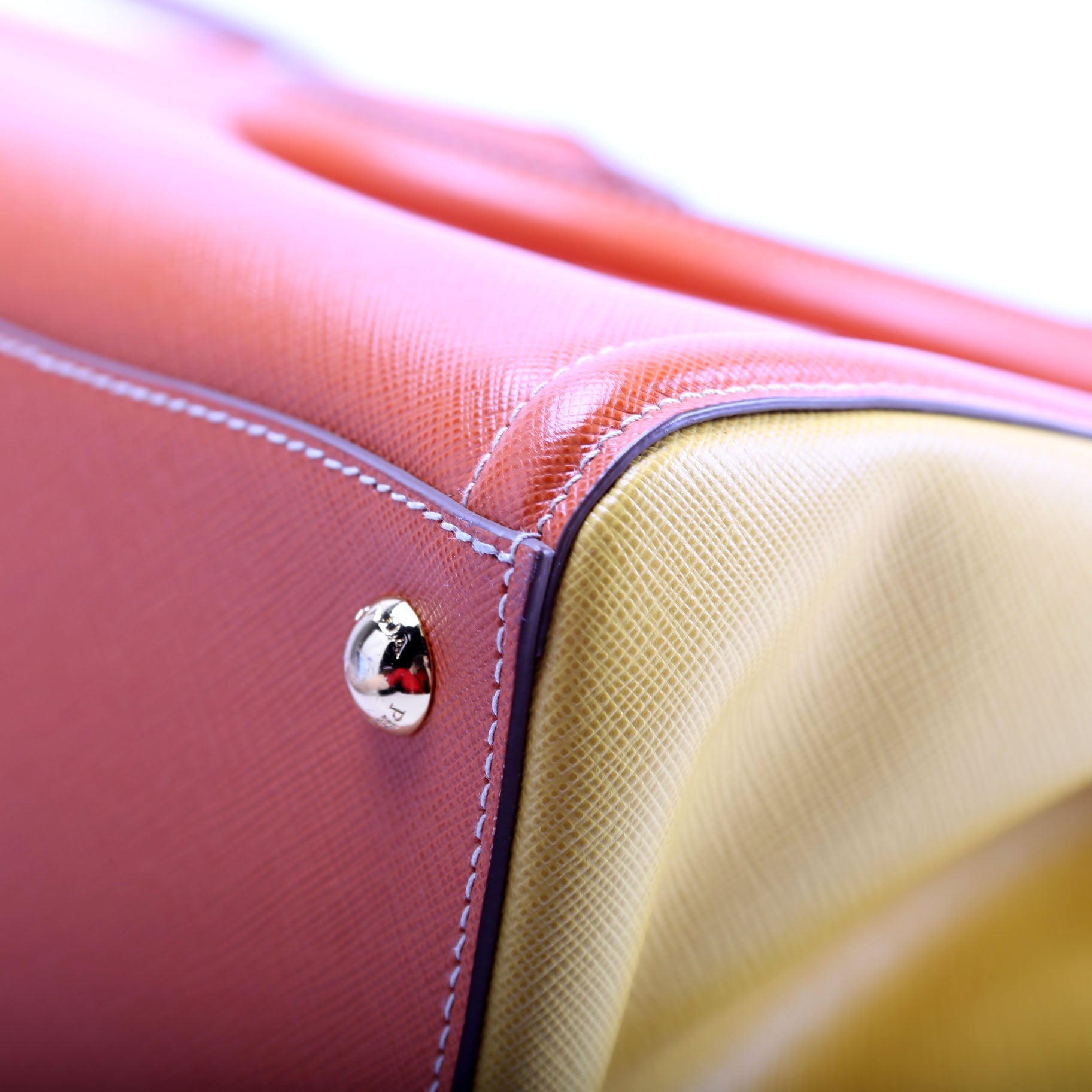 Prada Saffiano Lux Tote Medium Orange/Yellow