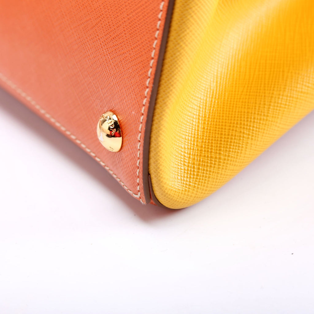 Prada Saffiano Lux Tote Medium Orange/Yellow