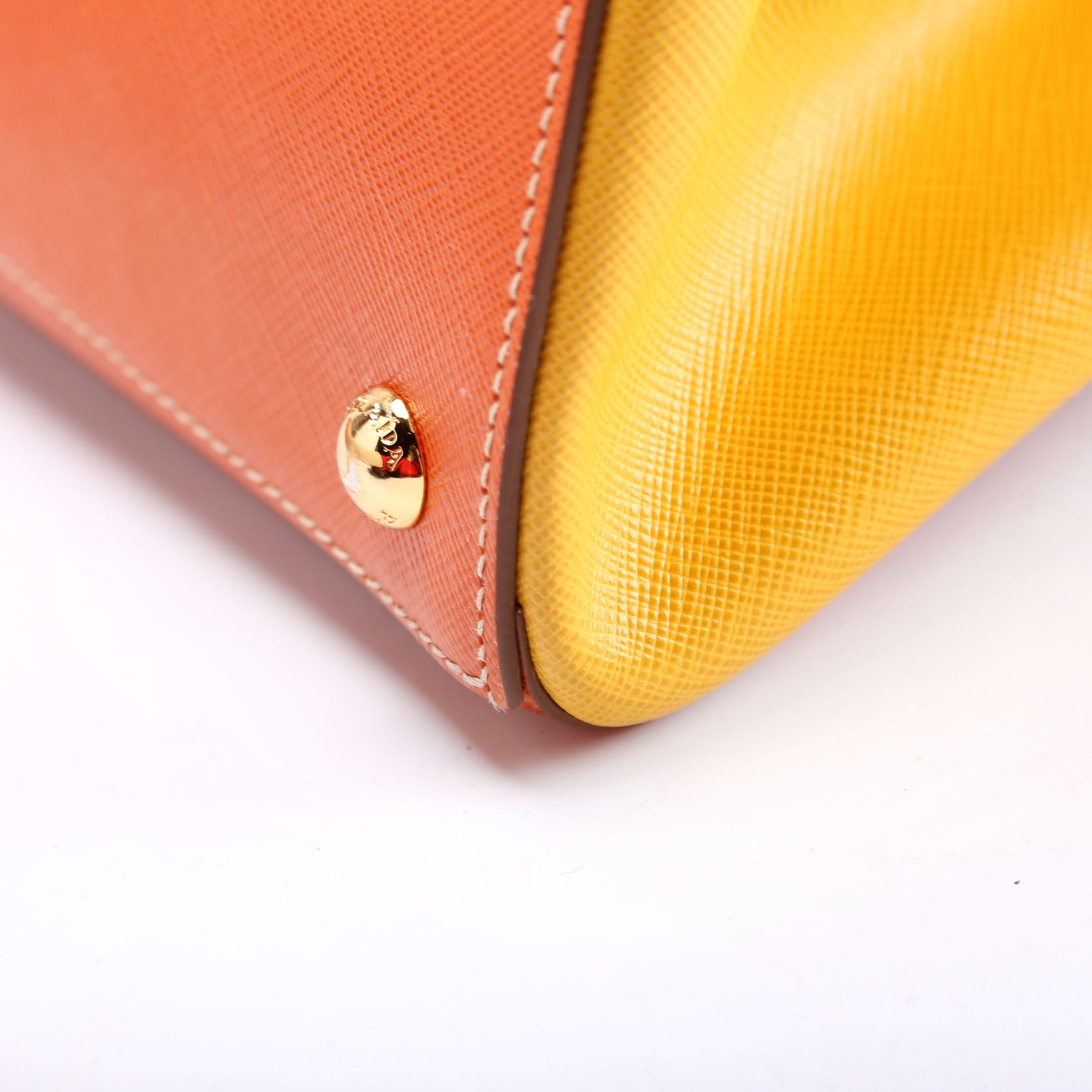 Prada Saffiano Lux Tote Medium Orange/Yellow