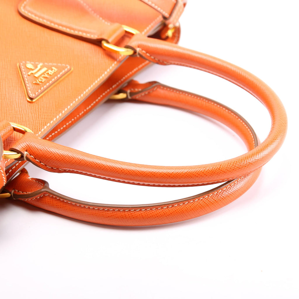 Prada Saffiano Lux Tote Medium Orange/Yellow