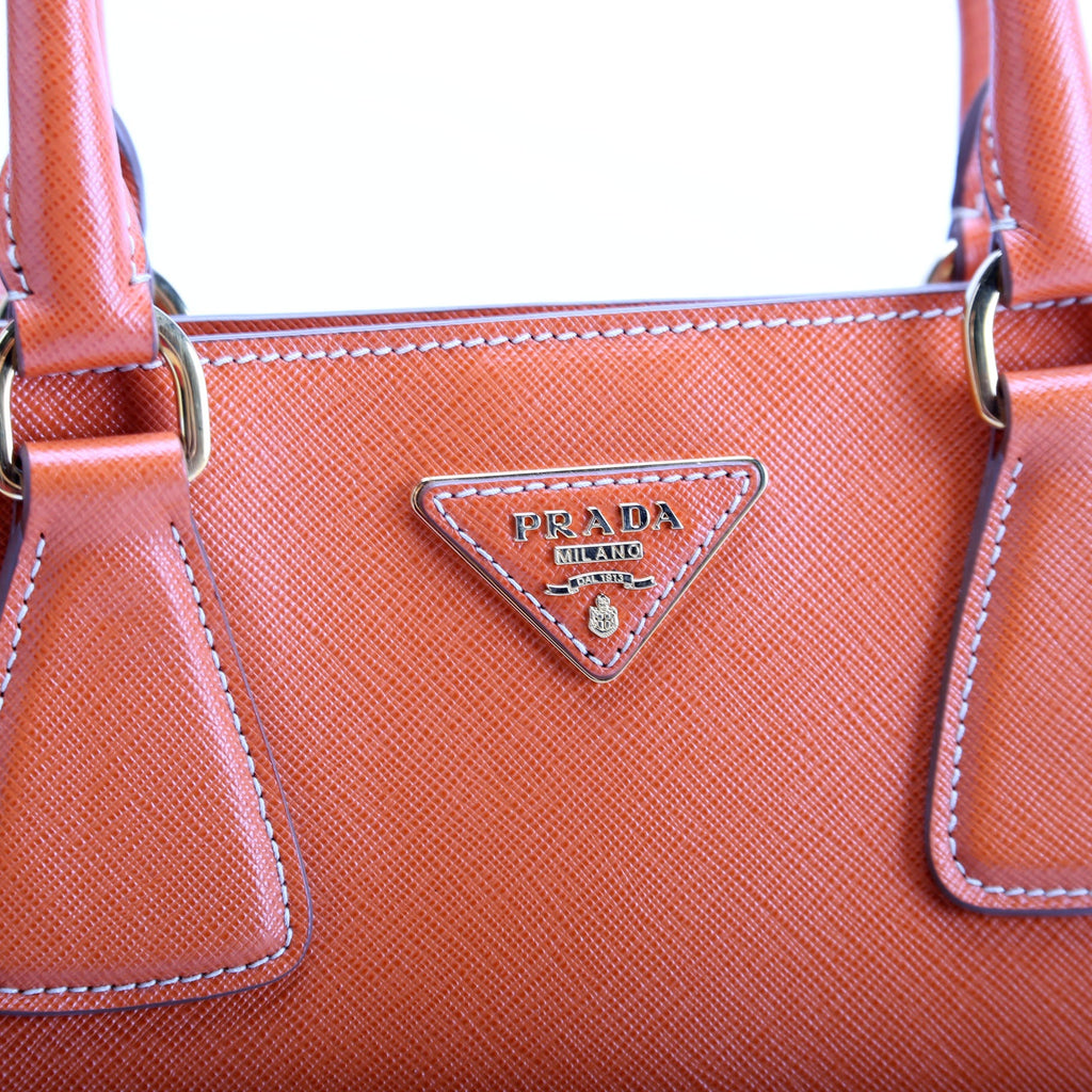 Prada Saffiano Lux Tote Medium Orange/Yellow