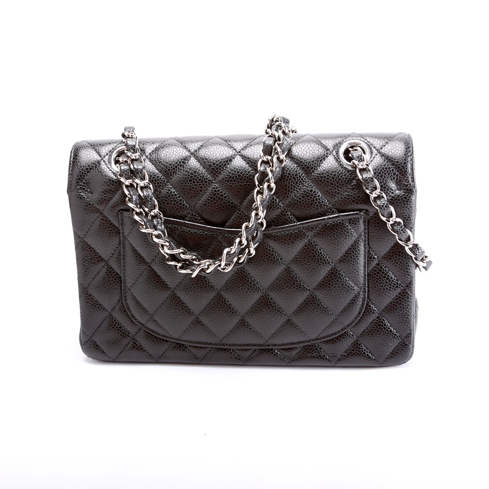 Classic Flap Small Caviar 31M Black/Silver